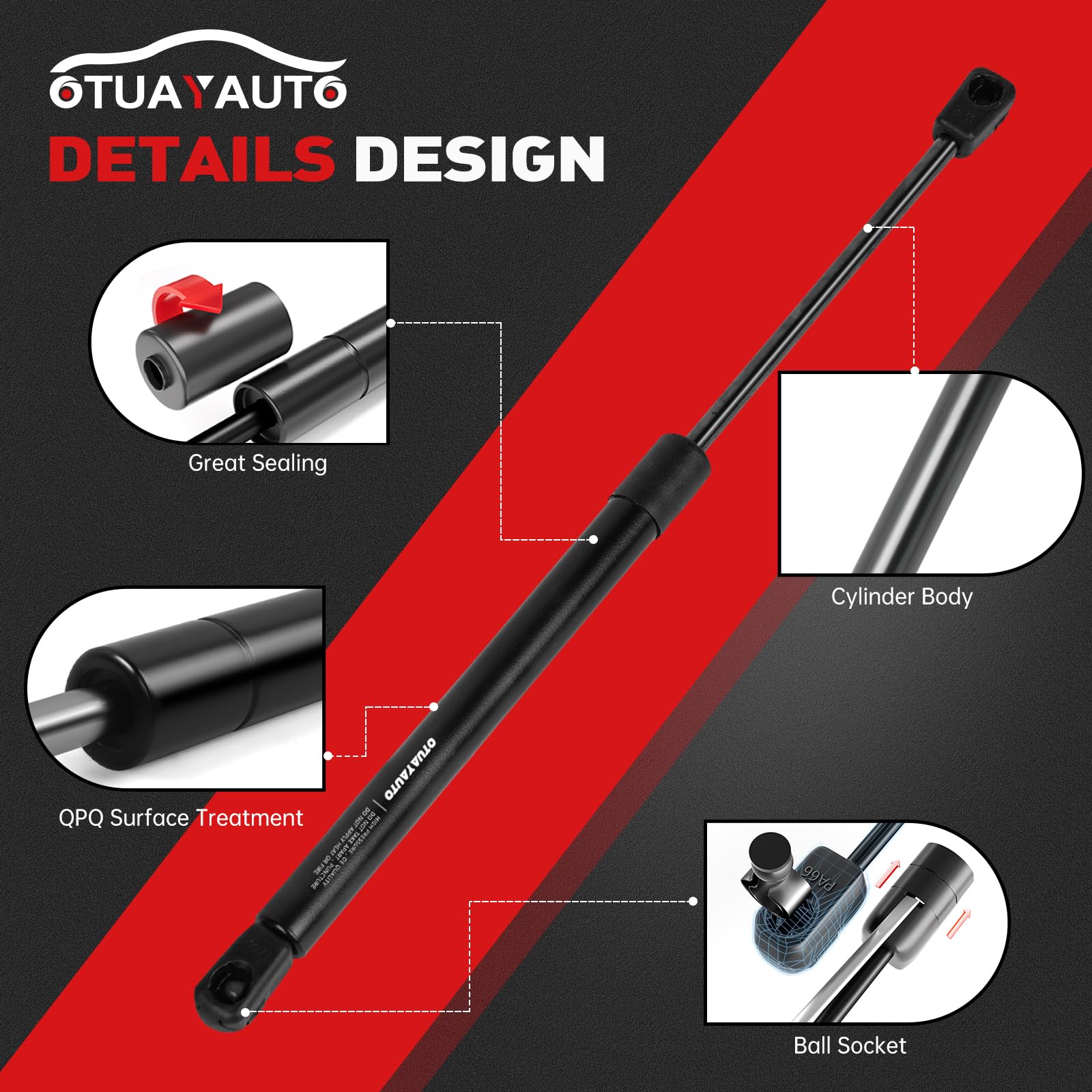 OTUAYAUTO Front Hood Struts - Replacement for 2011-2014 Hyundai Sonata (Excluding Hybrid) Hood Lift Support Shock, OEM # 6489 SG