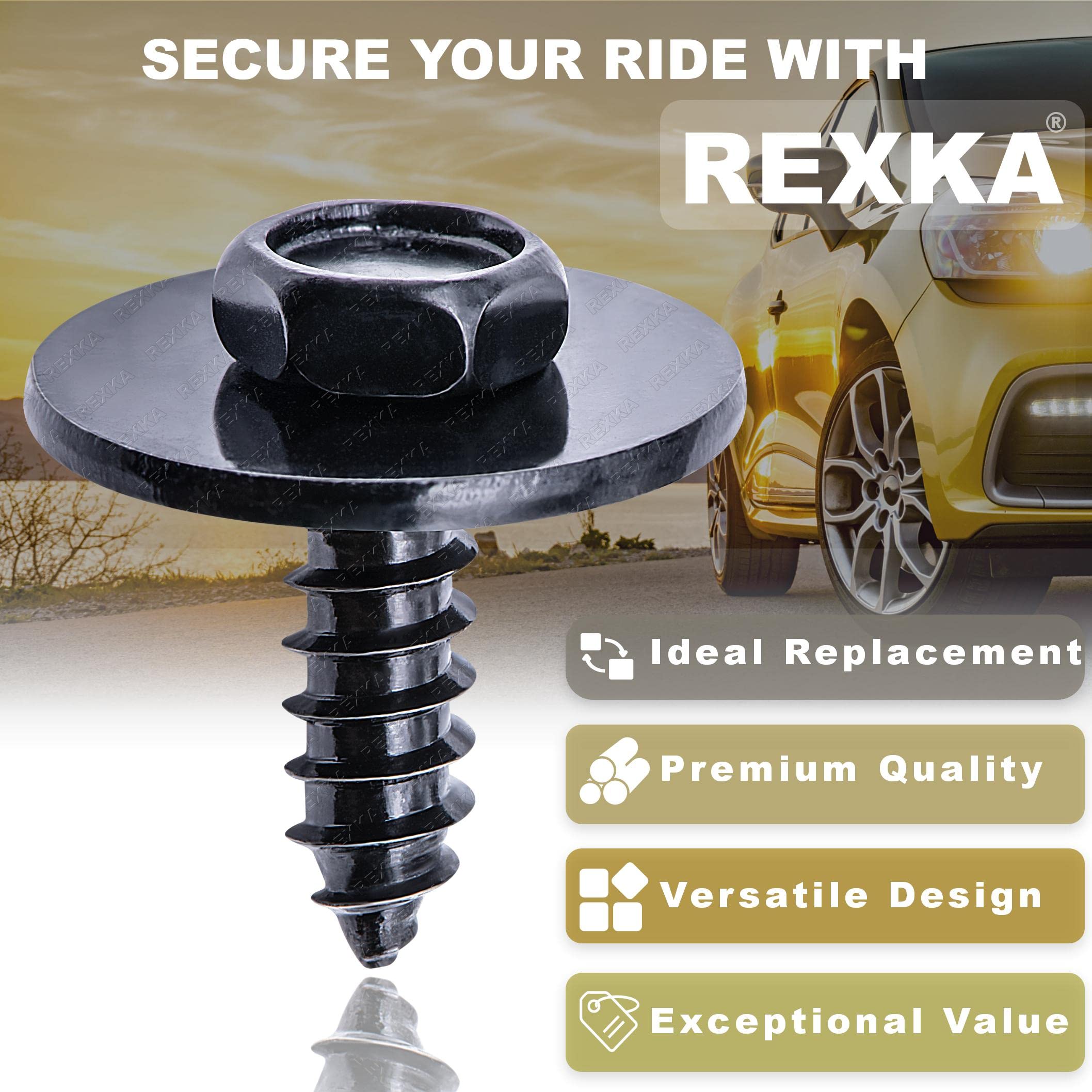 Rexka 30 Pcs M4.8-1.61 X 16Mm Hex Head Sems Screws For Bmw Wheel Arch Trim Underfloor Coating Rear Trim Cover Underhood Shield 07147129160 E46 E60 E63 E66 E70 E82 E83 E90 07-14-7-129-160