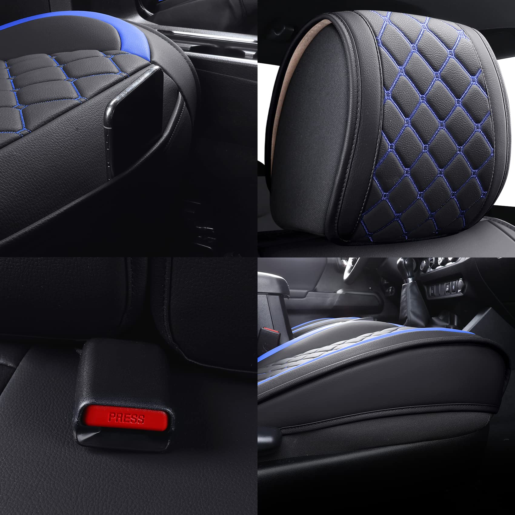 Tomatoman Tacoma Seat Covers Customized For 2005-2023 Sport Extended Sr V6 Crew Cab, Waterproof Faux Leather Car Cushions(2 Pcs