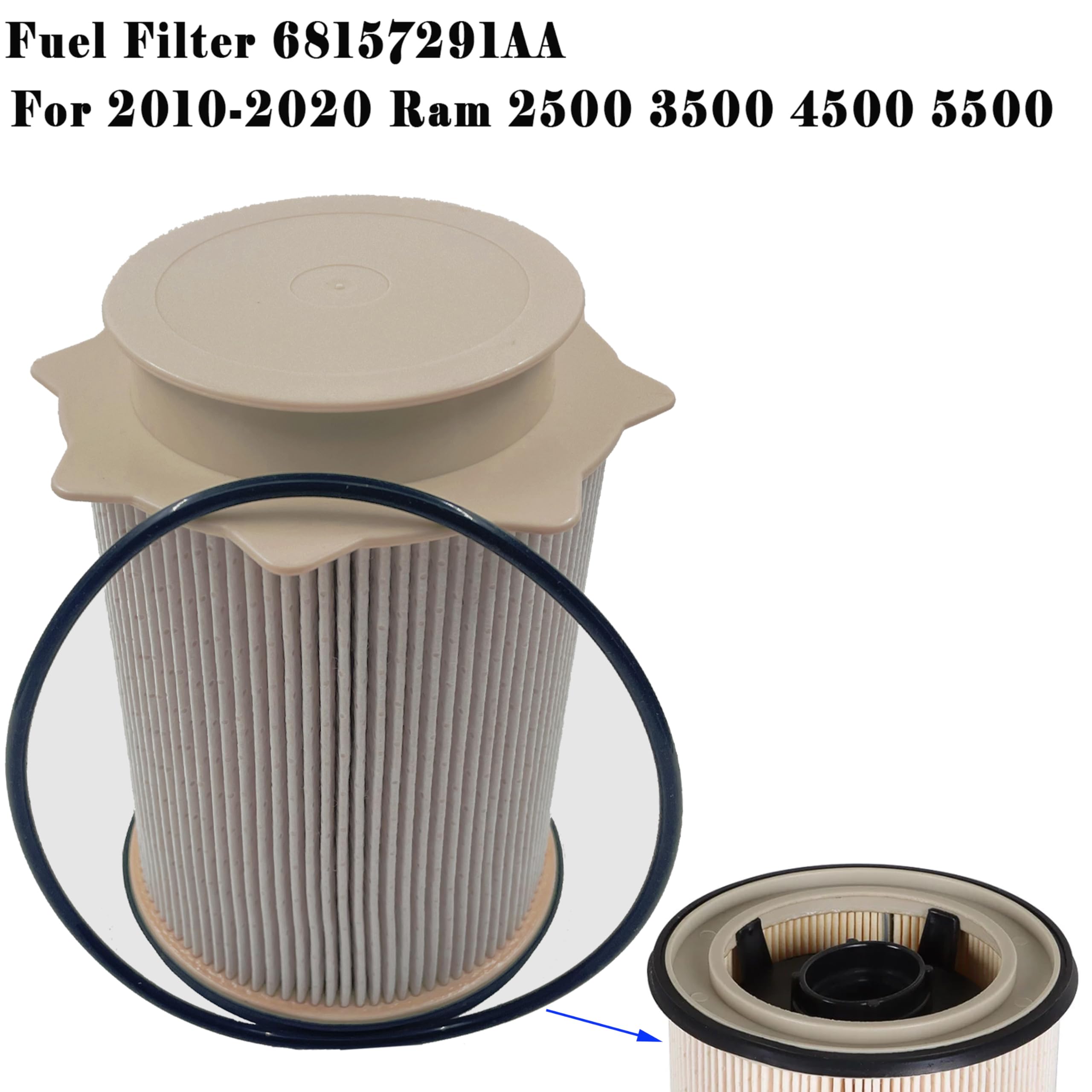 Ram Cummins Diesel Fuel Filter - 6.7L 2010-2020 Ram 2500/3500/4500/5500 OE Filtration Rating 3 Micron