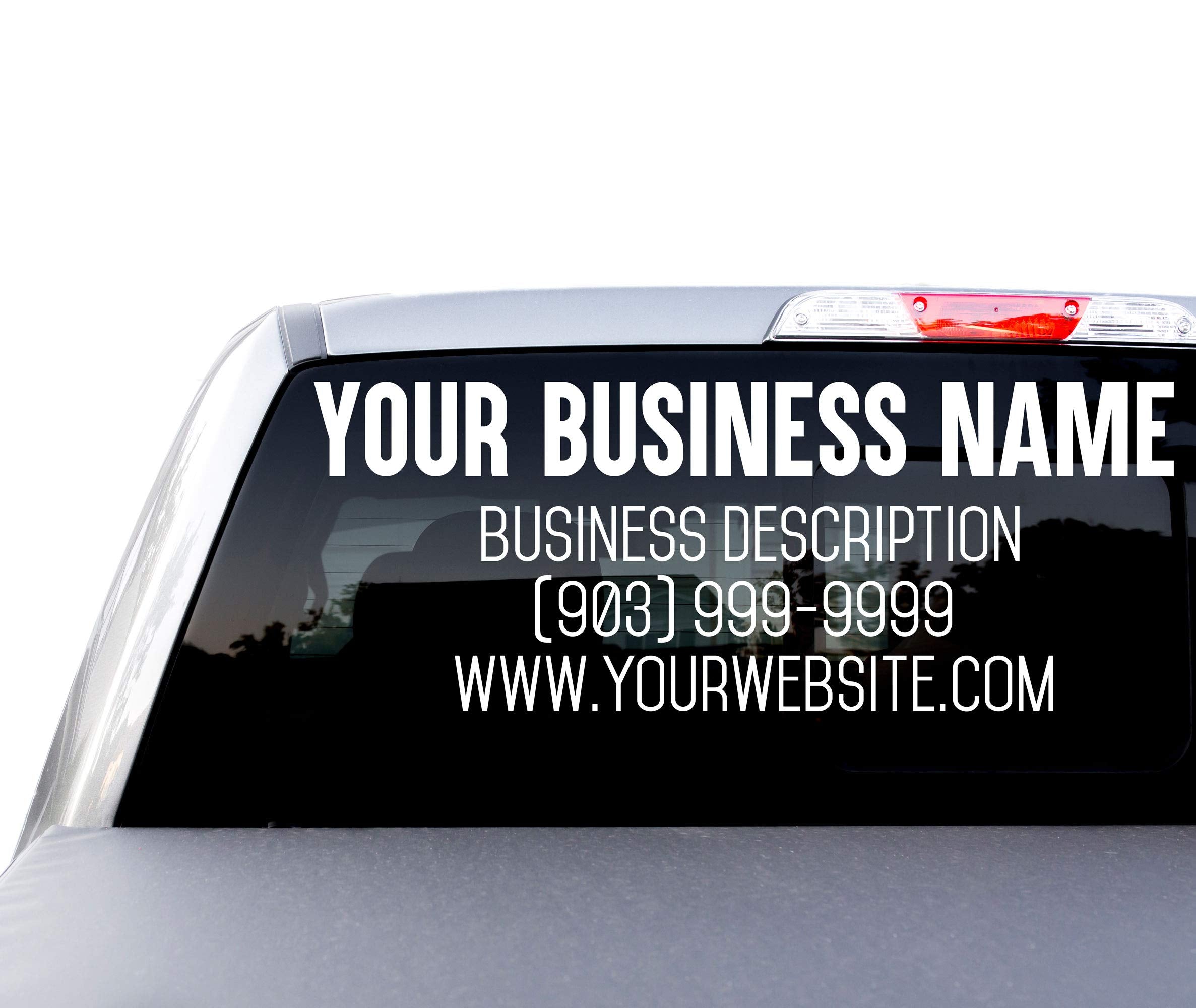 Large Custom Business Name And Website Description Text Decal Sticker For Car Windows, Signs, Schools, Doors, Windshield, Boats,