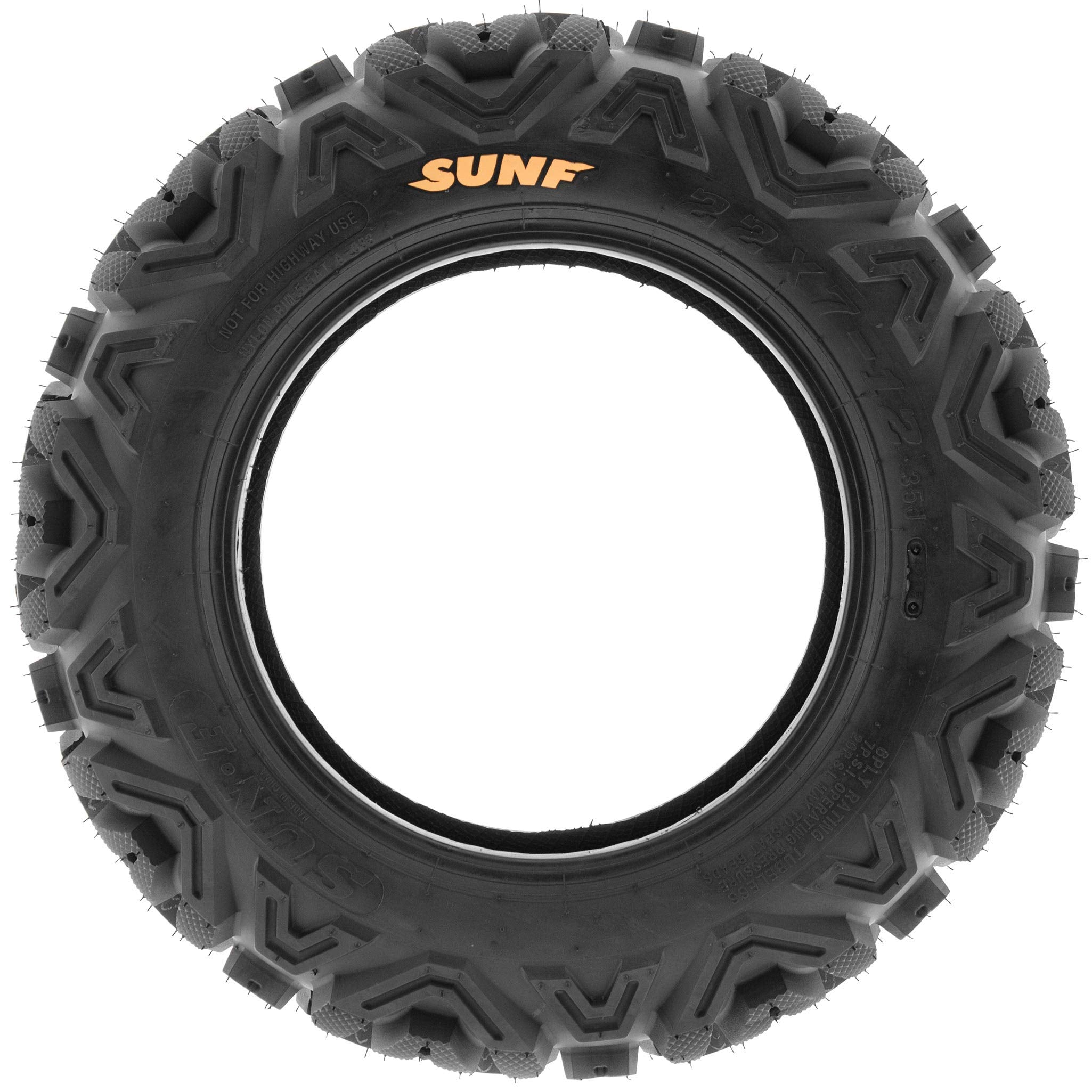 Sunf Power.I Atv/Utv All-Terrain Tire 22X7-12 Front & 22X10-12 Rear, Set Of 4 A033, 6-Pr, Tubeless