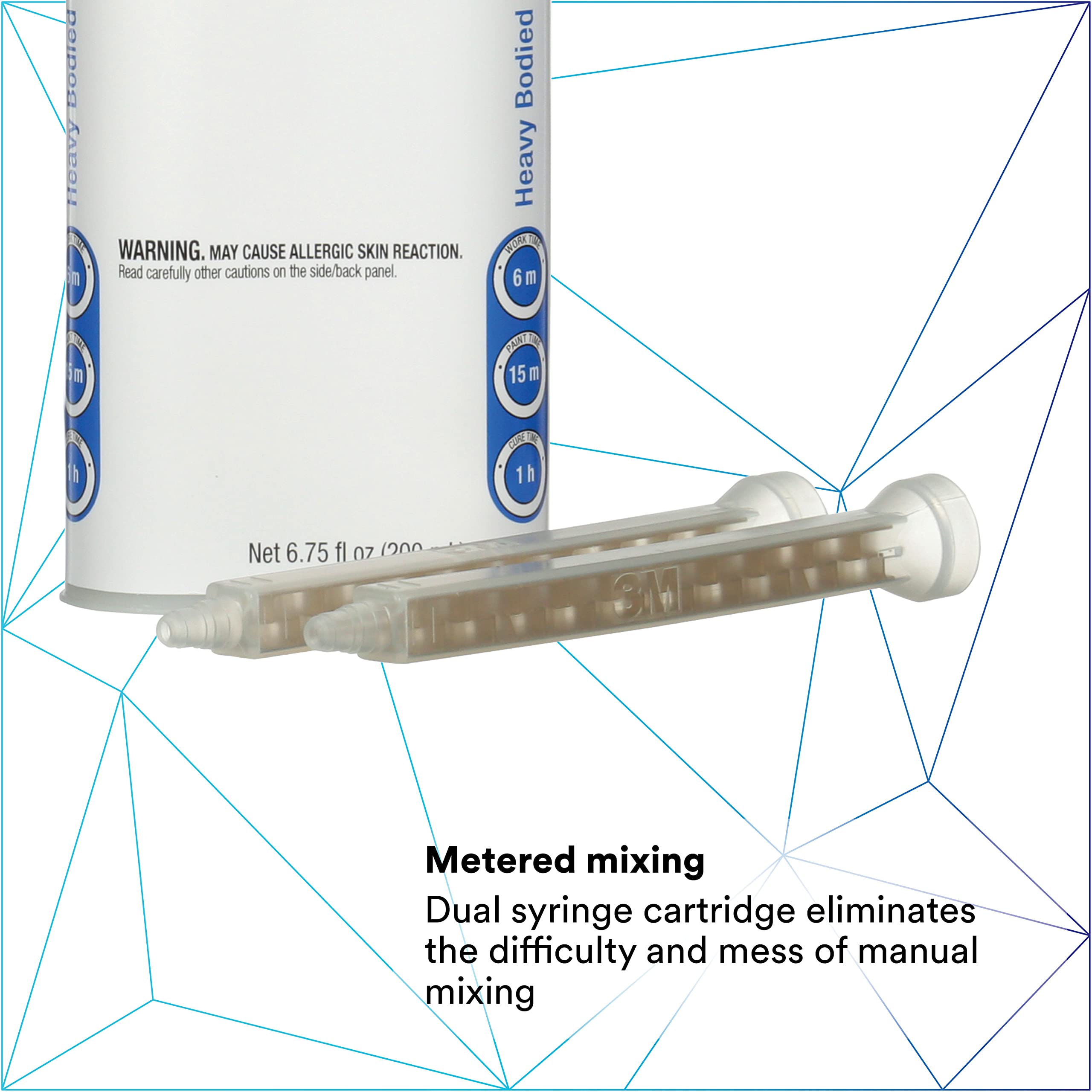 3M Heavy-Bodied Seam Sealer, 08308, Two-Part, Self-Mixing, Automotive Epoxy, 200 Ml/6.75 Fl Oz Cartridge , Black