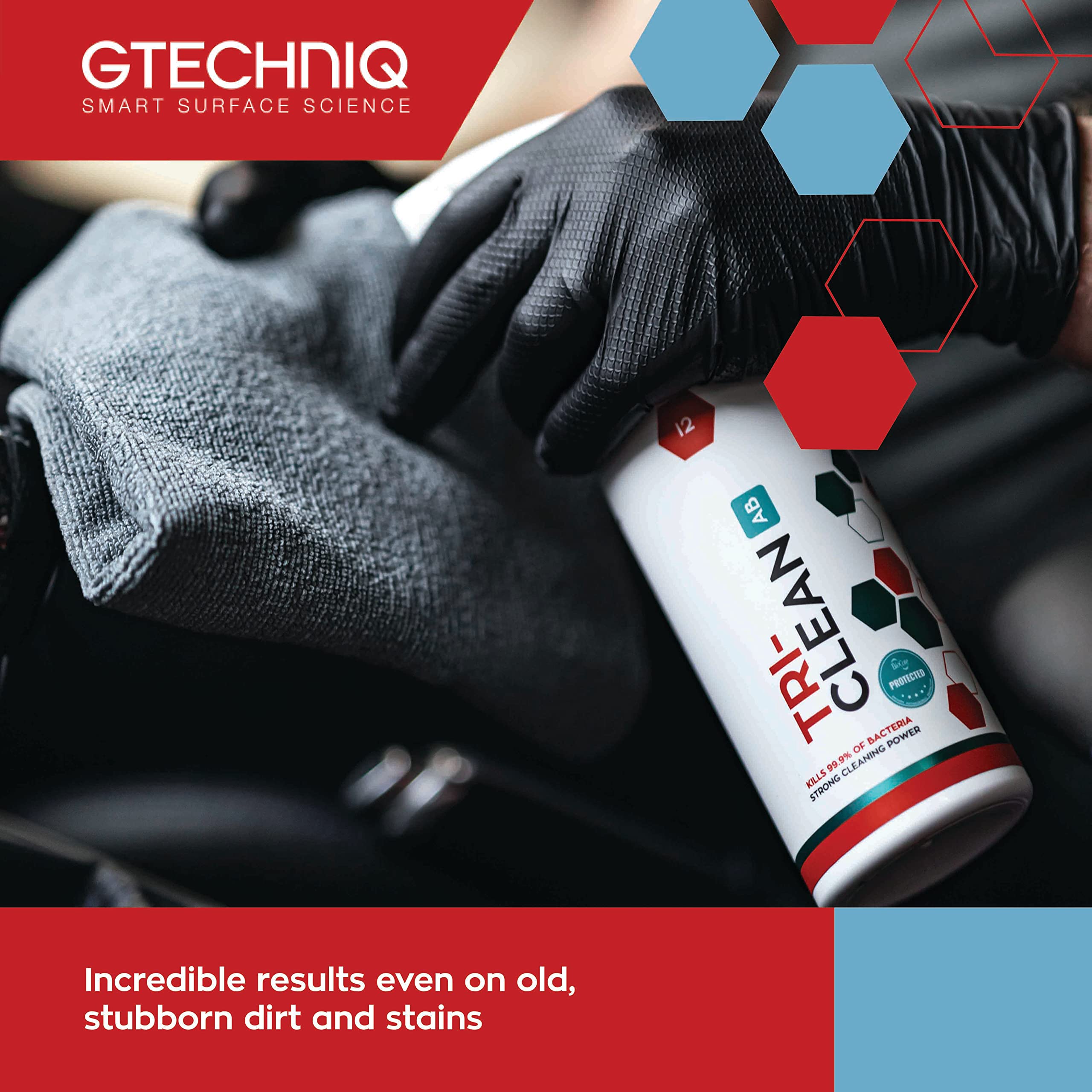 Gtechniq - I2 Tri-Clean - All-Surface Automotive Interior Odor Absorber; Ensure Surfaces Remain Fresh; Remove Dirt Attracting Re