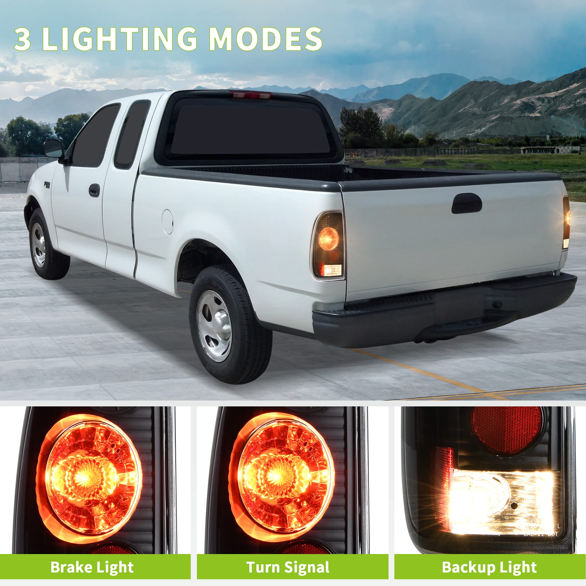 Autosaver88 Tail Lights Compatible With 1997-2003 Ford F-Series F150 (Fits Styleside Models Only), 2004 F150 Heritage, 1999-2007