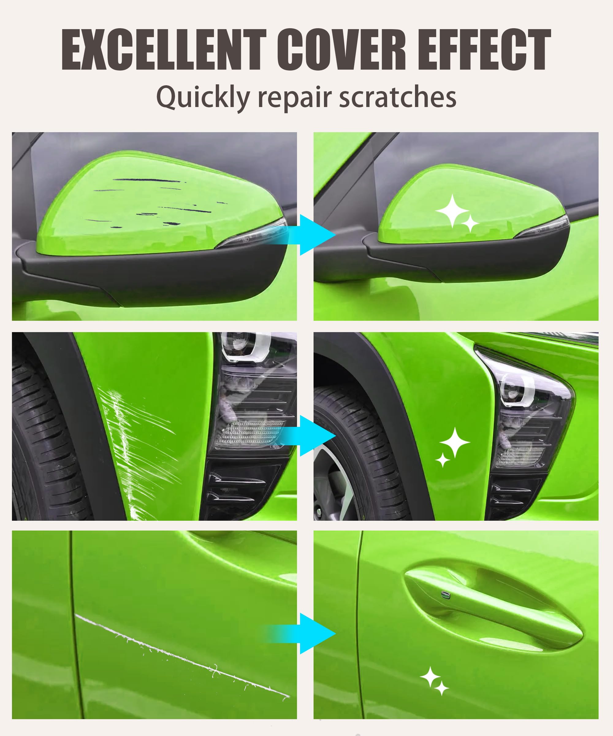 RACOONA Touch Up Paint Pen - Car Scratch Remover, Deep Scratch Repair for All Types of Cars (Green)