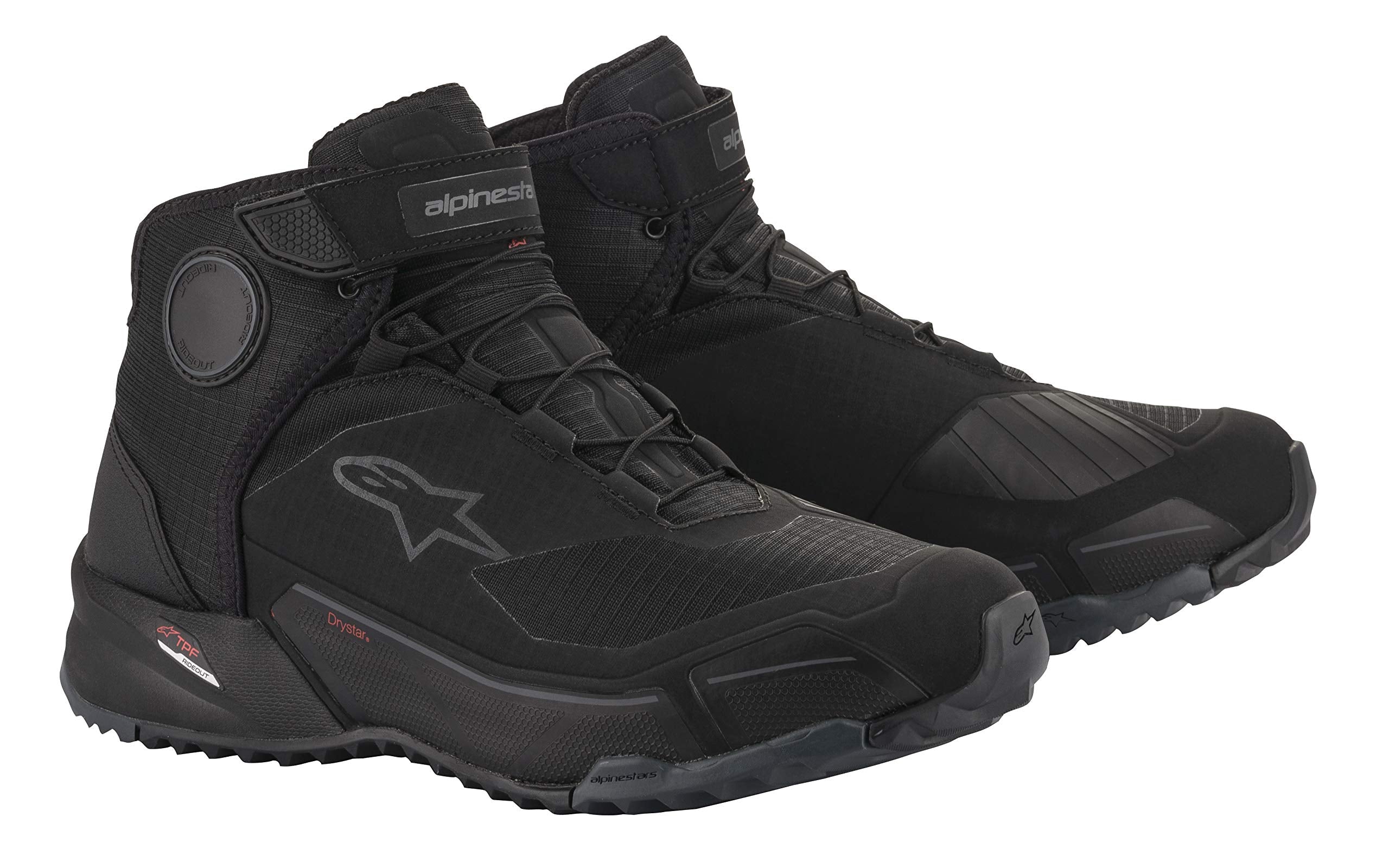 Alpinestars CR-X Drystar Mens Street Motorcycle Shoes - Black/Black / 12