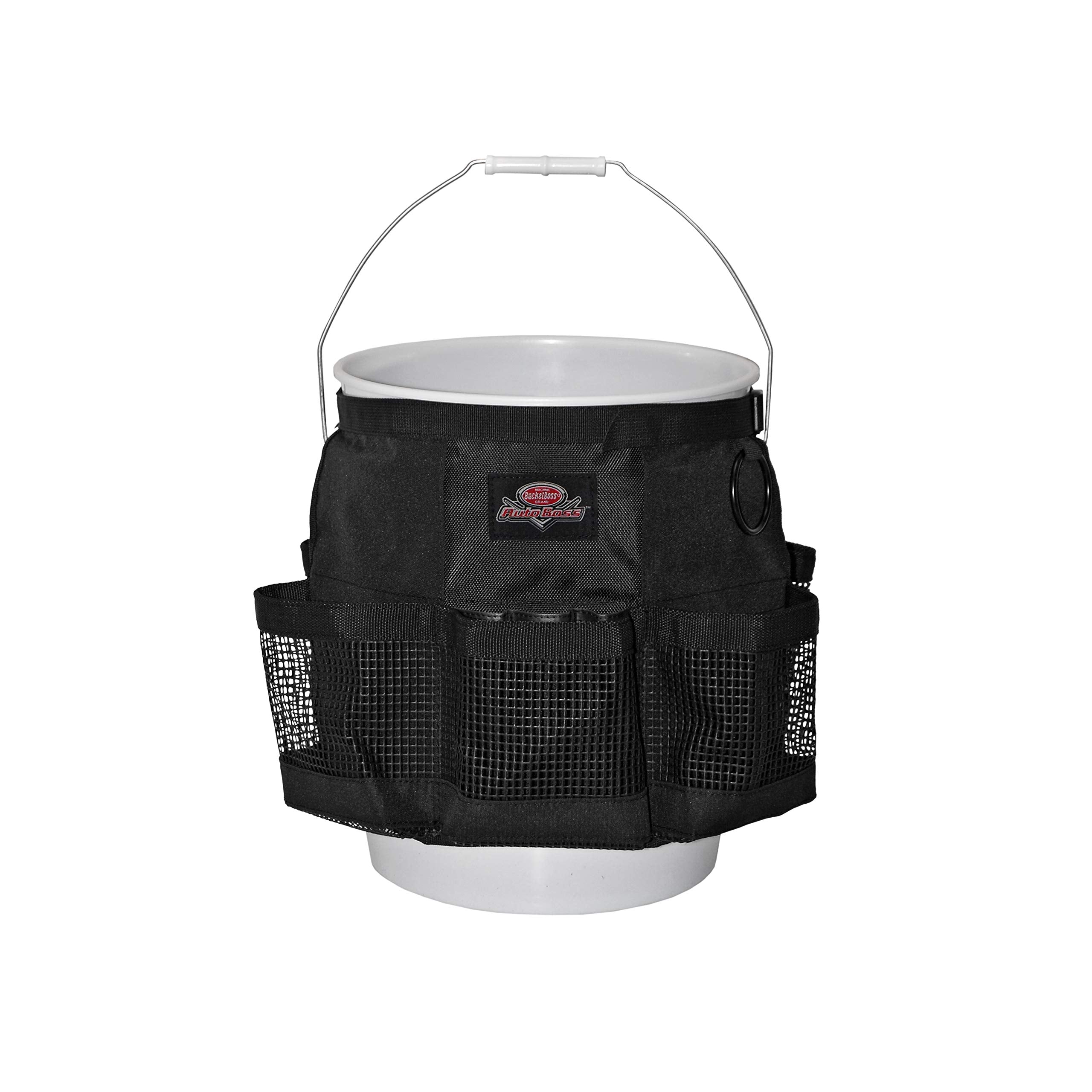 Bucket Boss Auto Boss Wash Boss Organizer For A 5 Gallon Bucket, With Fast-Drying, Exterior Mesh Pockets For Car Supplies, Allowing For Soap And Water In The Bucket, In Black, Ab30060