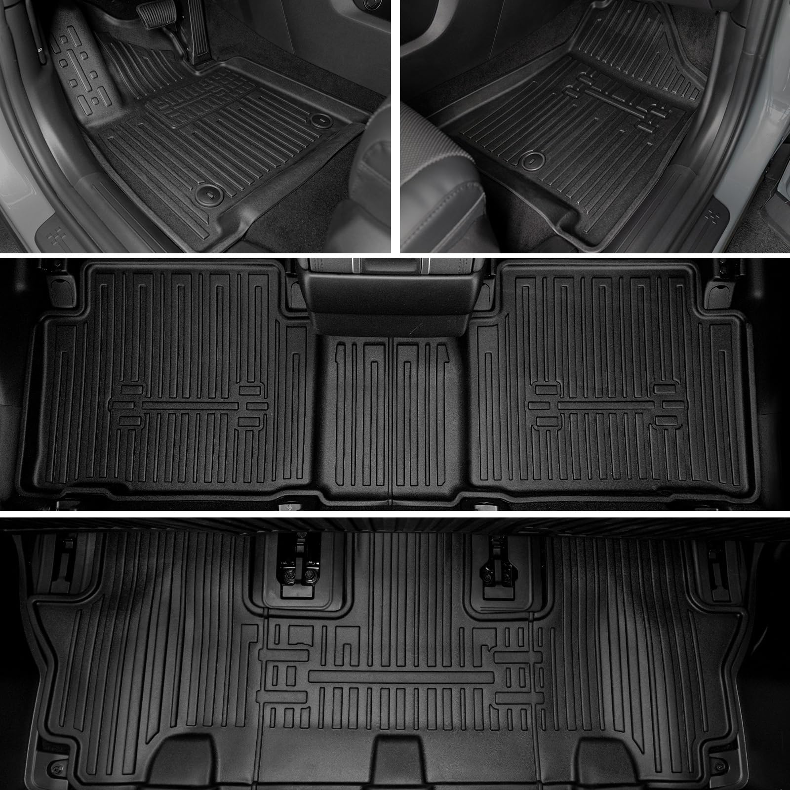 Houclemic Floor Mats For 2024 2025 Hyundai Santa Fe-All Weather Cargo Mat With Backrest Mat For 2025 Hyundai Santa Fe Calligraph