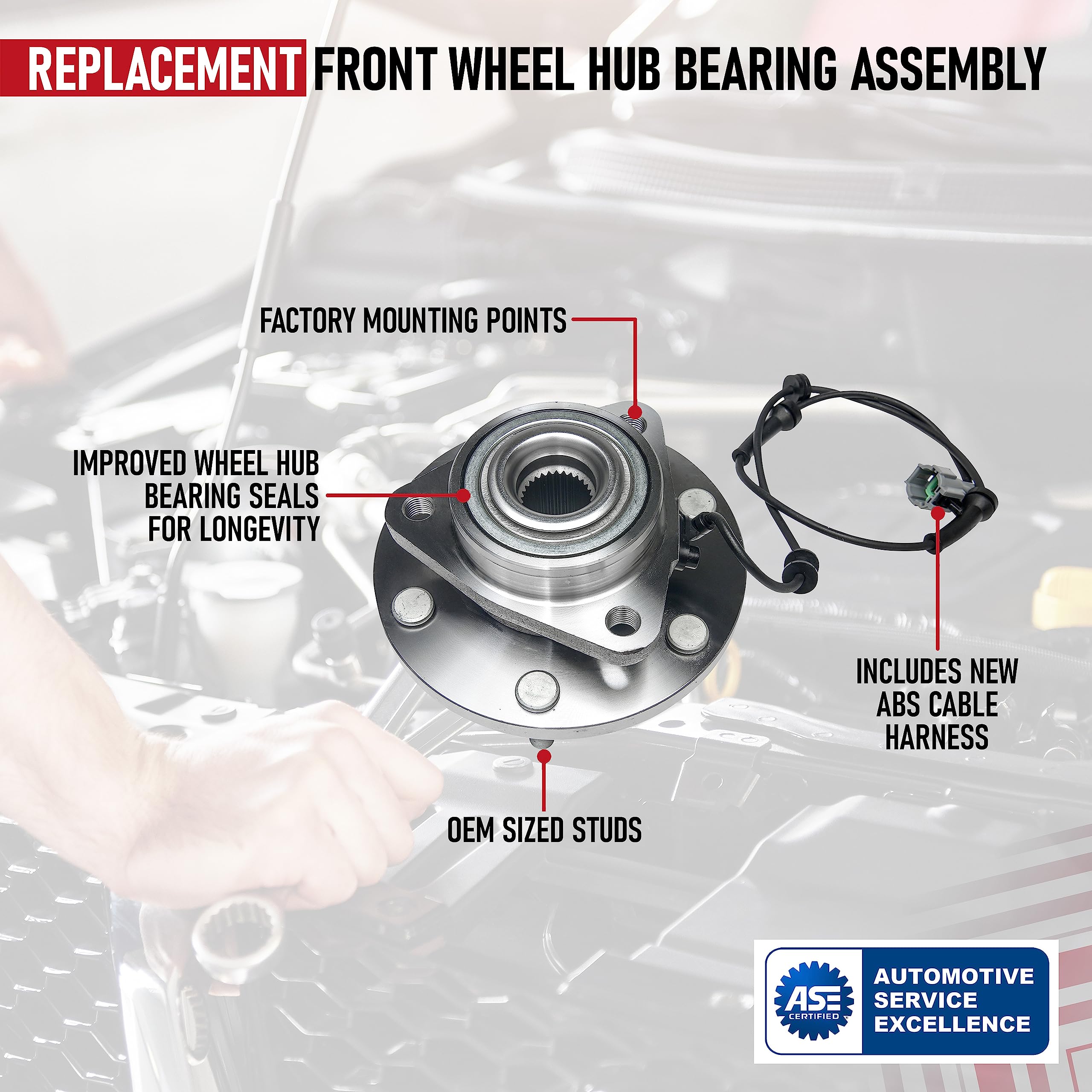 Replacement Front Wheel Hub Bearing Assembly - Compatible With Infiniti & Nissan Vehicles - Qx56, Armada, Pathfinder Armada & Ti