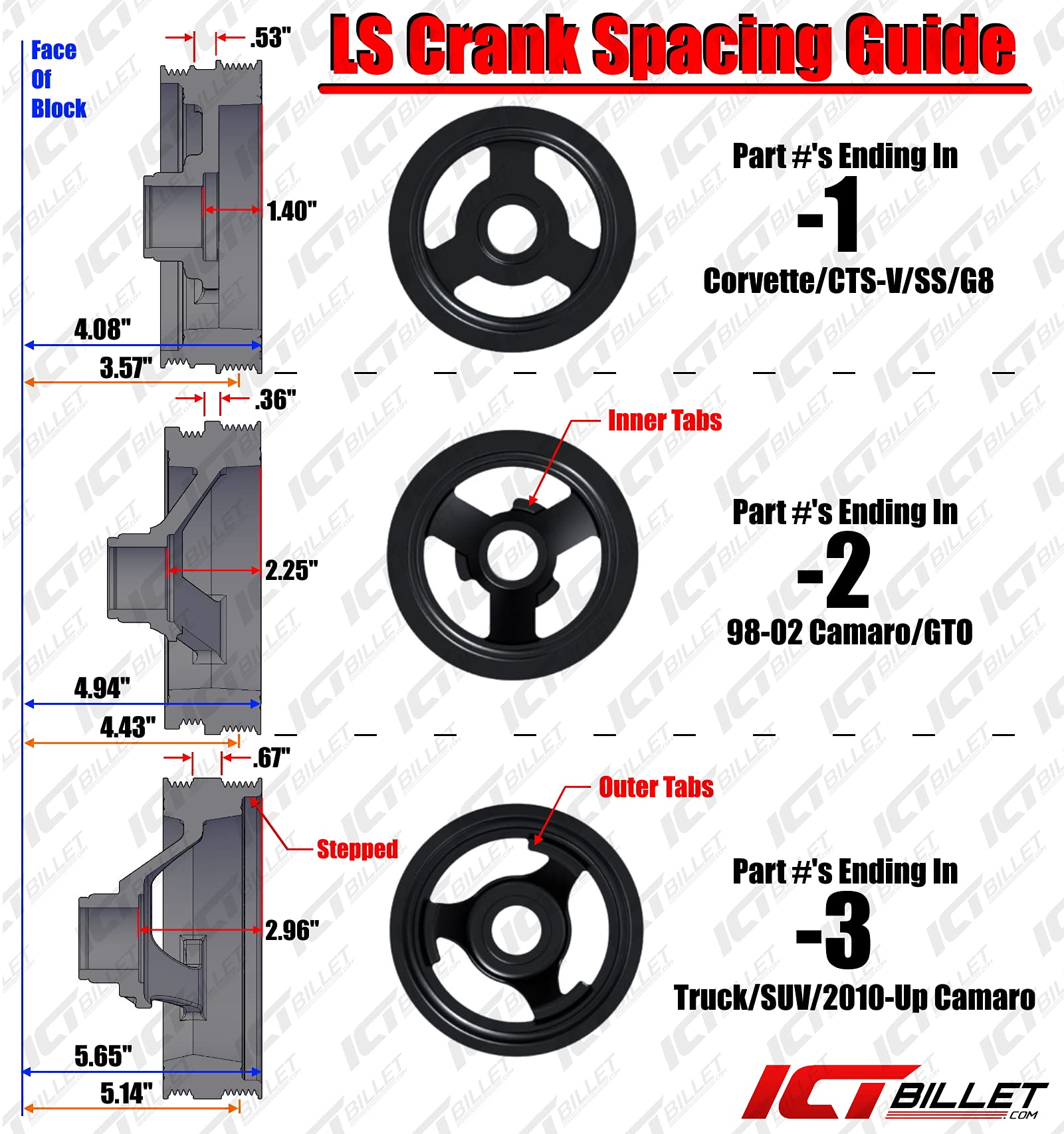ICT Billet LS Truck Alternator/Power Steering Bracket, Model 551777, Aluminium, Natural, Fits LQ4, LQ9, 4.8L, 5.3