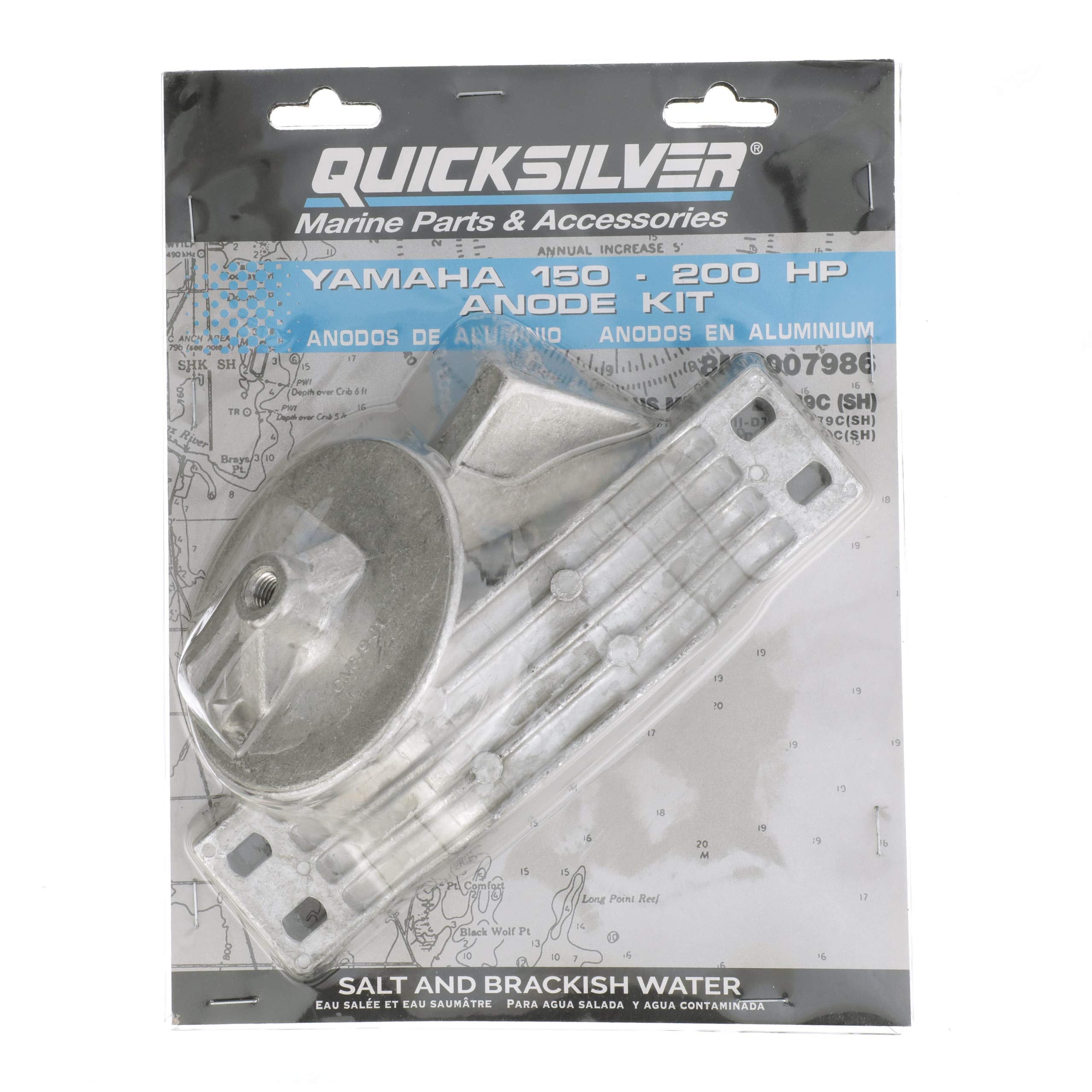 Quicksilver 8M6007986 Aluminum Anode Kit For Yamaha 150 Hp Outboards