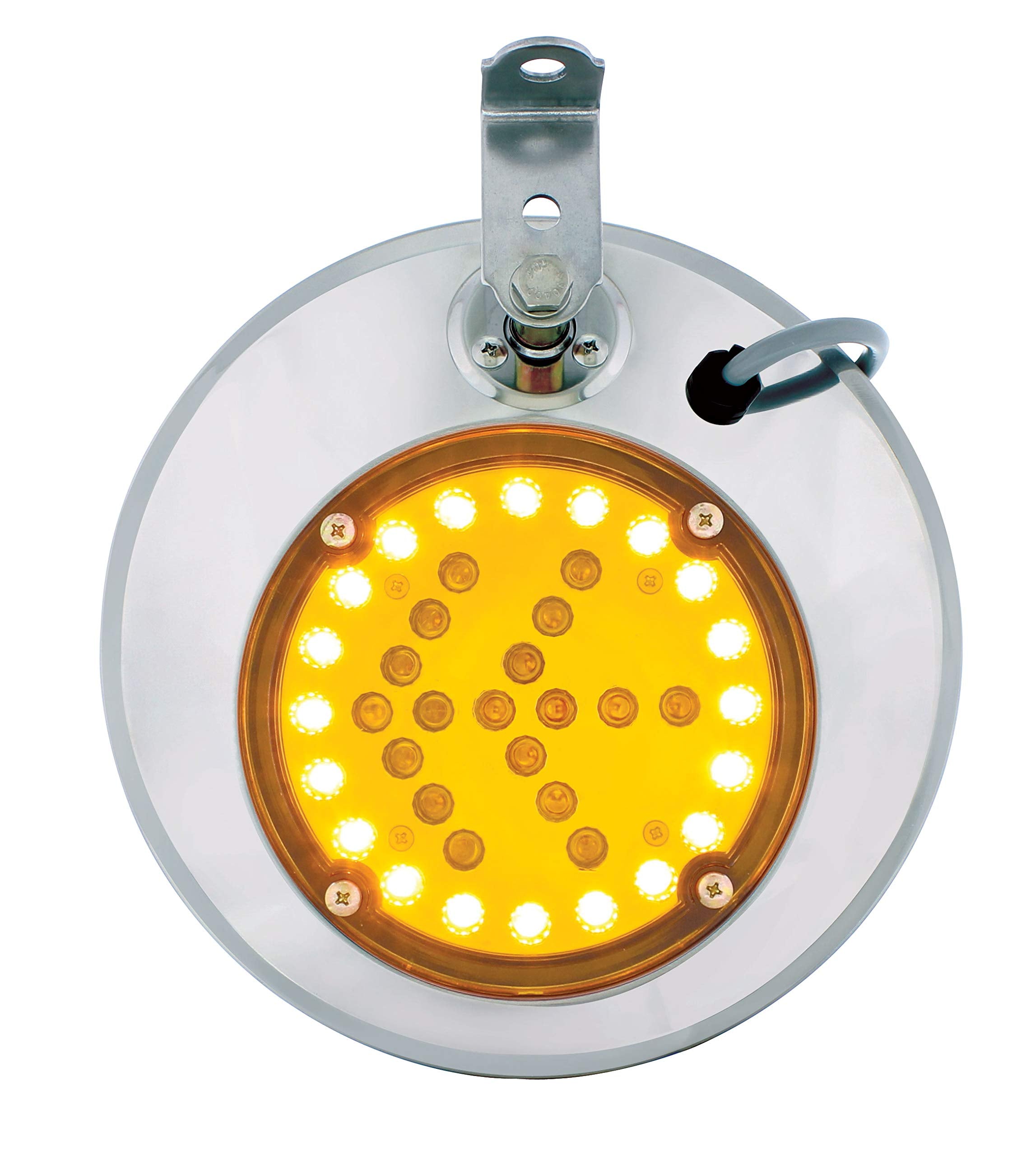 United Pacific 8 1/2' Stainless Steel Convex Heated Mirror With Led -Passenger,86506