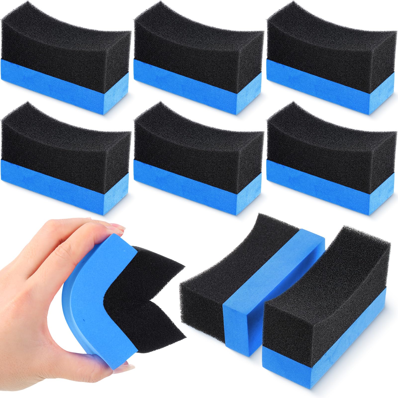 Frienda 12 Pieces Tire Applicator Pads car Wax tire Dressing Shine Color Polishing Sponge Wax Buffing Applicator Pads Cleaning S