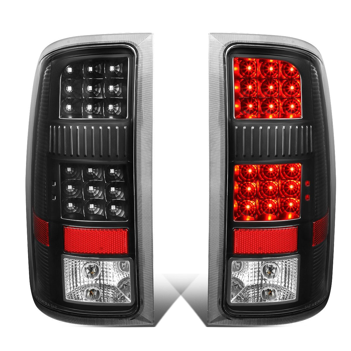 Dna Motoring Tl-Gmcsie07-Led-Bk-Cl Led Tail Light Assembly Driver & Passenger Side [Compatible With 07-14 Gmc Sierra 1500 2500Hd