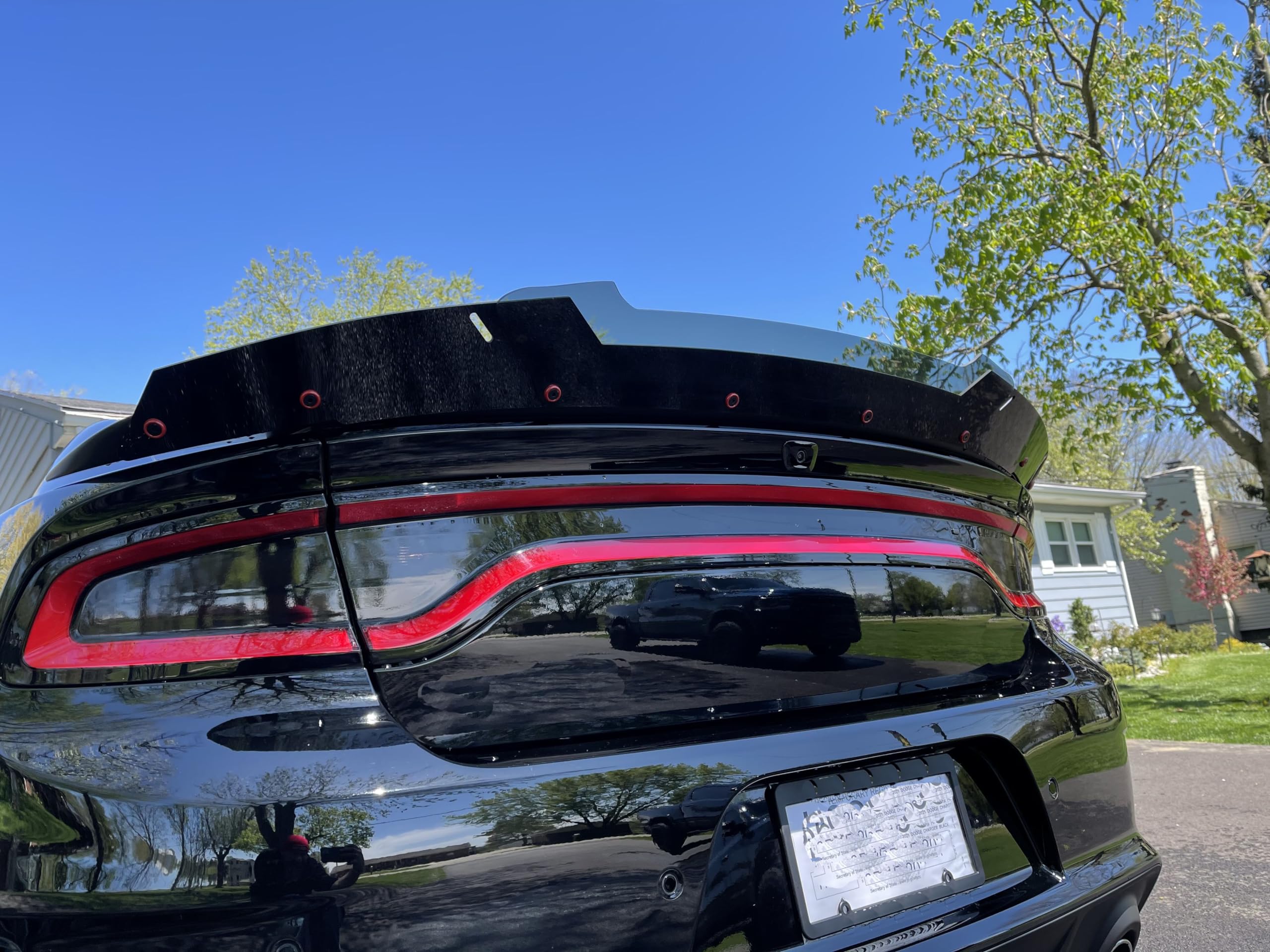 Psdesigns - Venom Series V3 2 Piece Wickerbill Spoiler Compatible With 2015-2021 Charger Fits Srt Hellcat Scat Pack Modles With Rivnut Tool Included Gloss Black