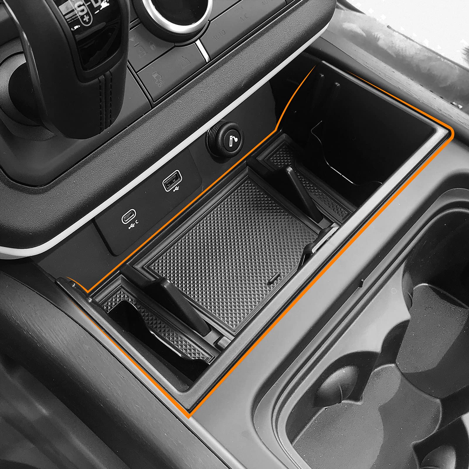 Bomely Center Console Organizer Tray Storage Box Compatible With Land Rover Defender 2020-2023 Land Rover Defender 90 110 130 (Center Console Storage Box)