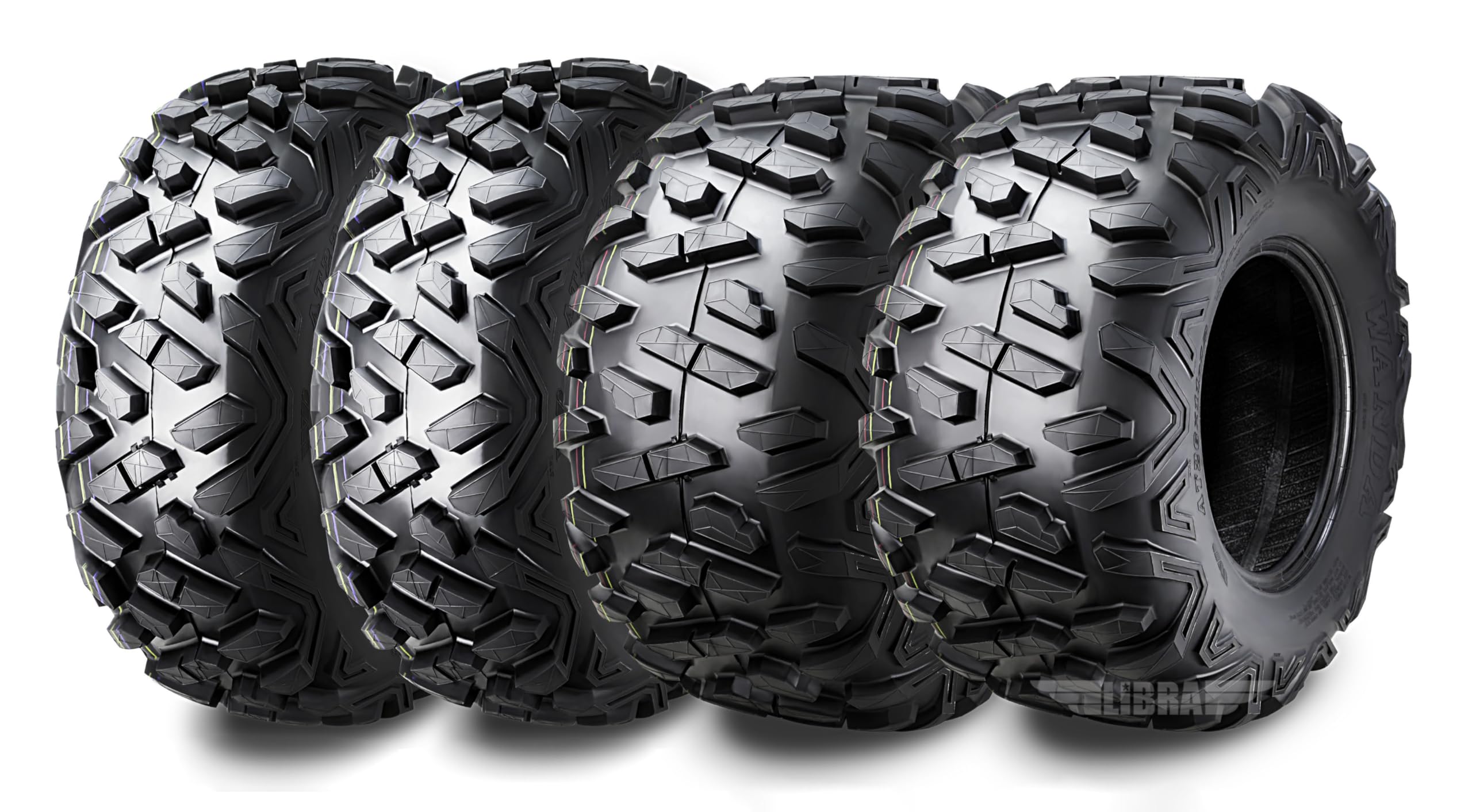 WANDA Set of 4 ATV Tires 19X7-8 Front & 18X9.5-8 4PR Rear Big Horn Style