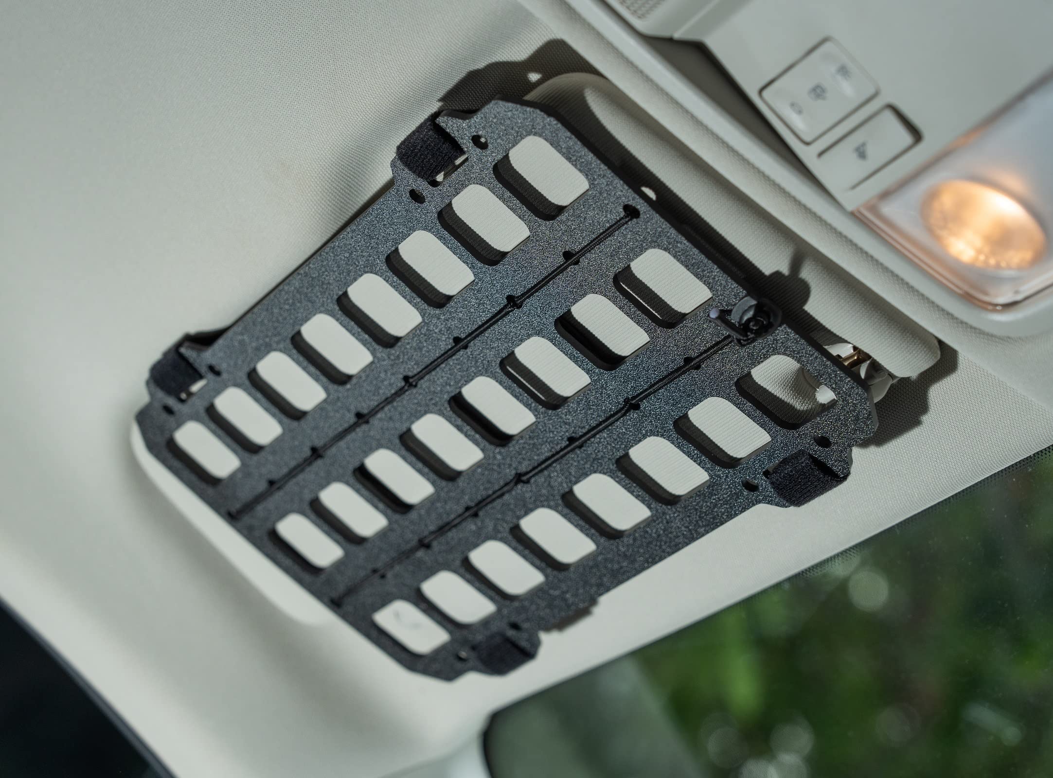 TACNEX Vehicle Rigid MOLLE Panel for Car Visor Organizer EDC Pouch Tool Holster Bag Holder Tactical Gear Rack Truck Equipment Mo