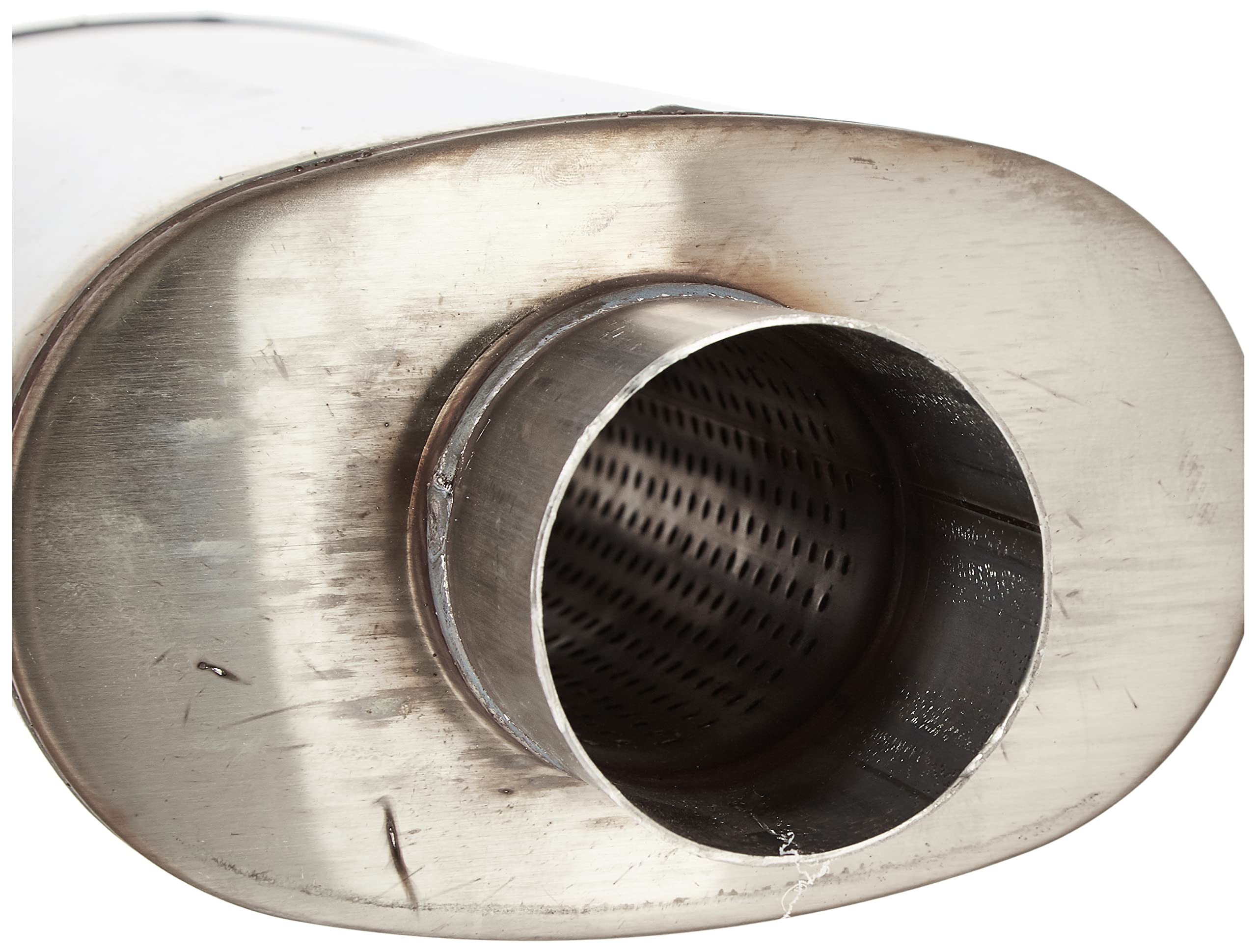 MagnaFlow Performance Exhaust Muffler 13216: 2.5''/2.5'' Inlet/Outlet, 4x9x14'' Oval, Stainless Steel, Satin Finish