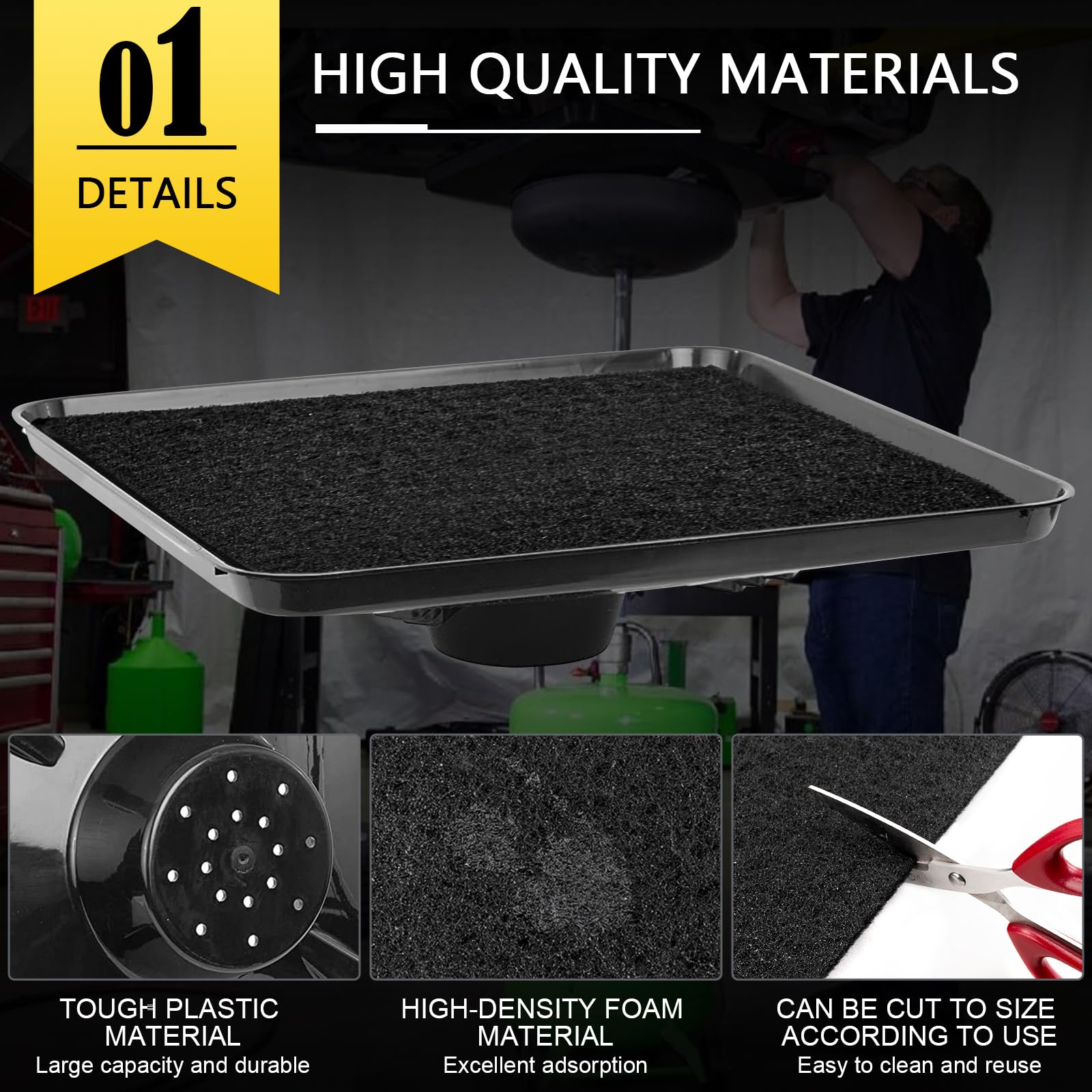 17892 Transmission Drain Pan for Lisle Oil Drains - 2 Pcs 22'' Oil Drain Splash Pad,Large Fluid Catch Pan Square Oil Drain Pan F