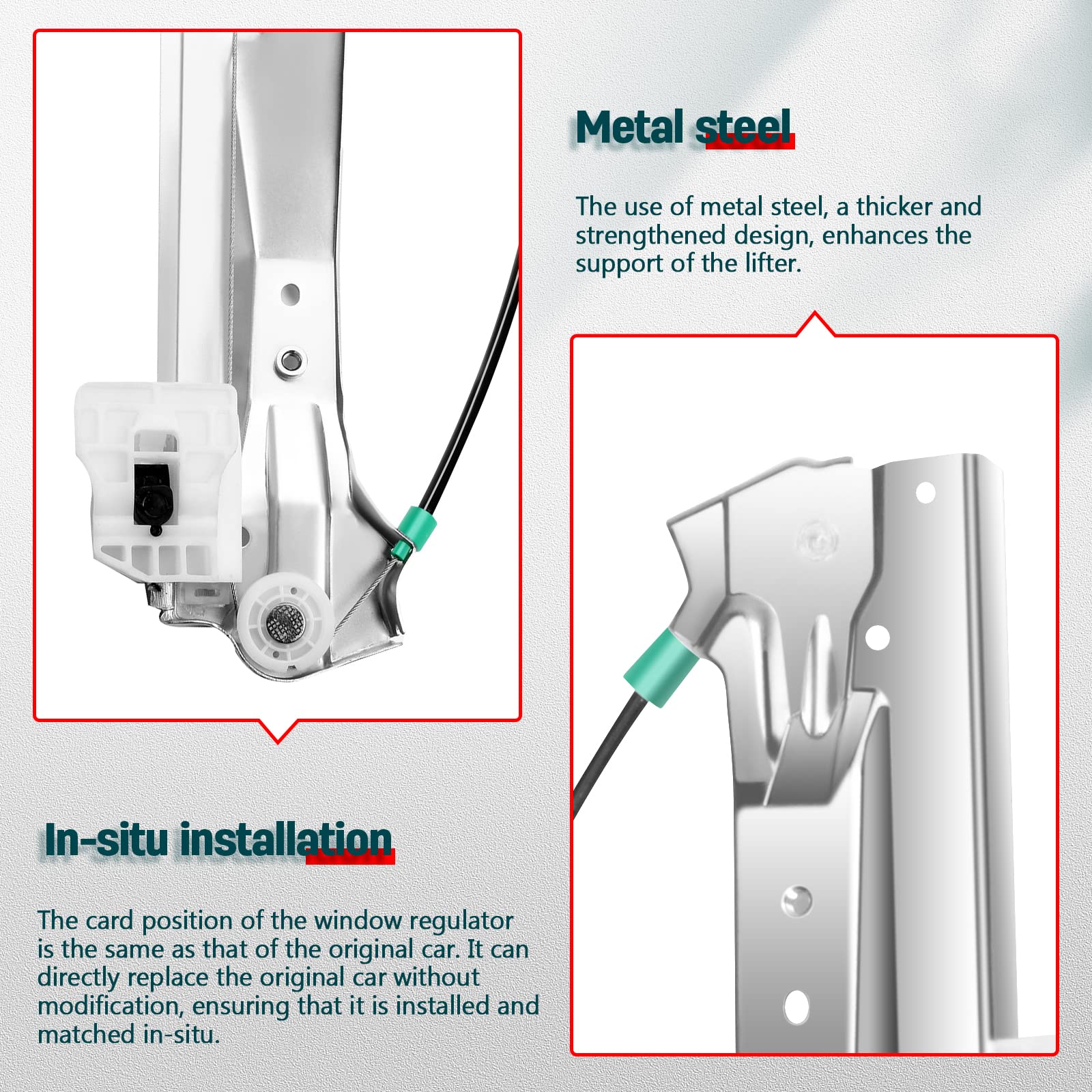 Power Window Regulator Front Left fits for 2008-2016 for Chrysler Town & Country 2008-2018 for Dodge Grand Caravan 2012-2015 for