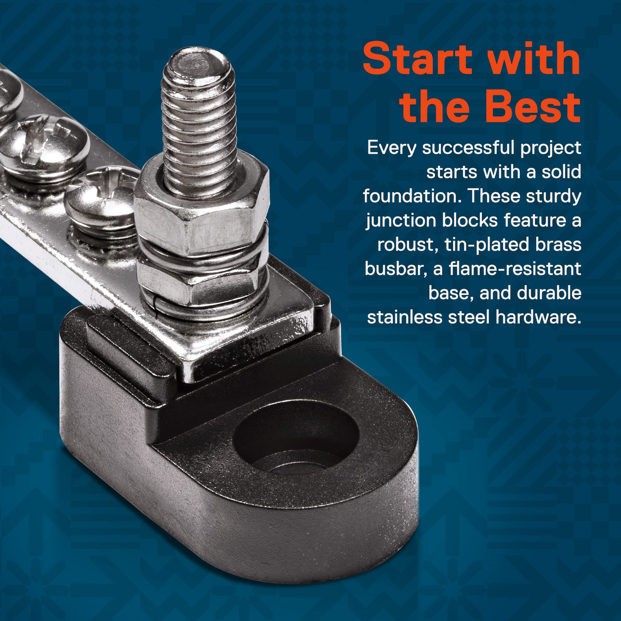 4'' Ground/Power Distribution Terminal Block Battery Bus Bar Set [Max. 300V Ac/48V Dc] Negative/Positive Insulated Busbar For Au