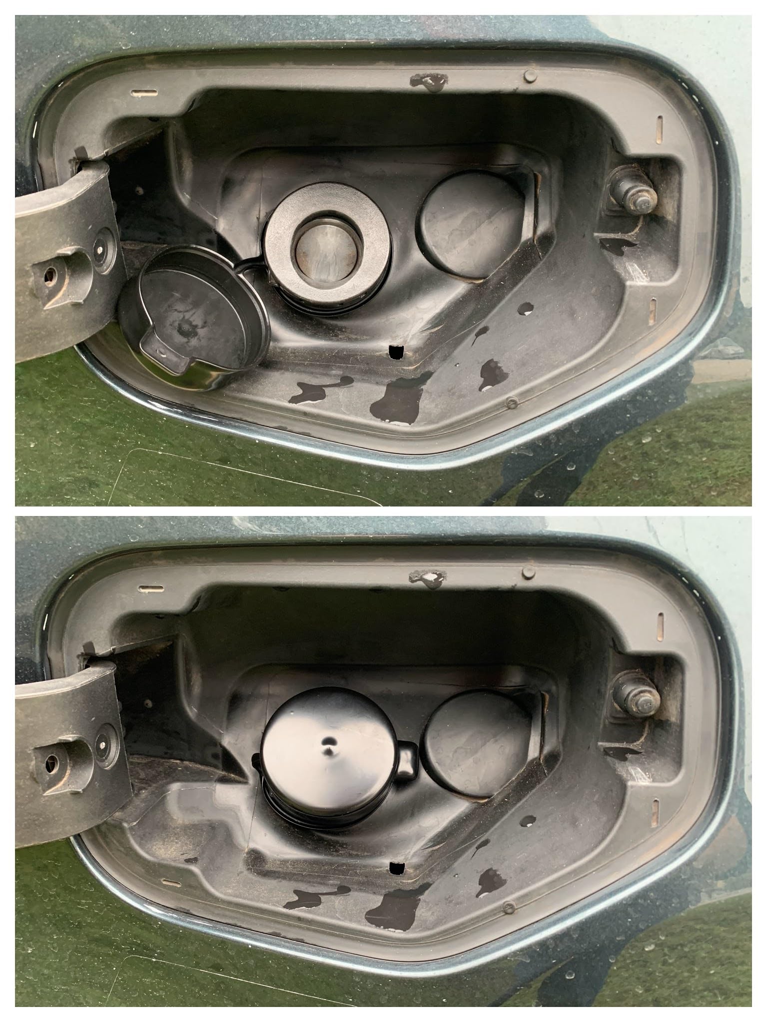 Cap & Shield Tethered 2.375inch ID, Capless Gas Cap Dirt, Water & Dust Cover Compatible With GMC, Chevrolet, Buick & Cadillac Ca