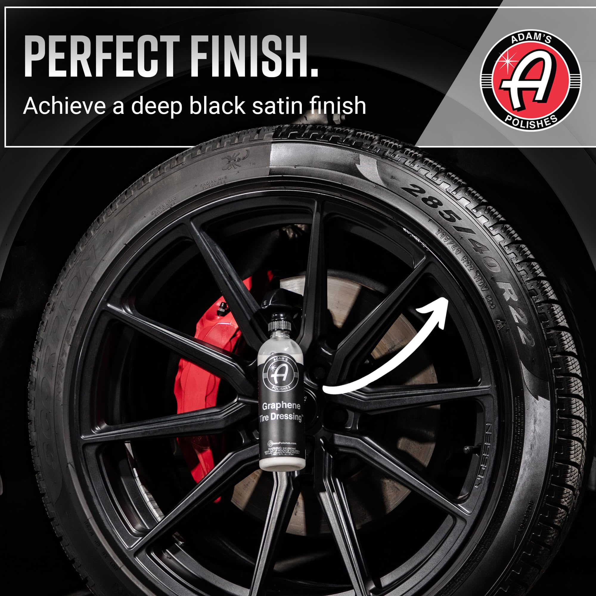 Adam'S Polishes Graphene Tire Dressing - Deep Black Finish W/Graphene Non Greasy Car Detailing | Use W/Tire Applicator After Tir