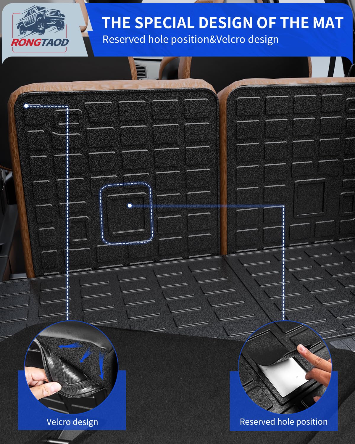 Rongtaod Cargo Mat Compatible With 2020-2025 Ford Explorer 6 Seats Cargo Liner Tpe Seat Back Mats Rear Trunk Mat 2024 Explorer A