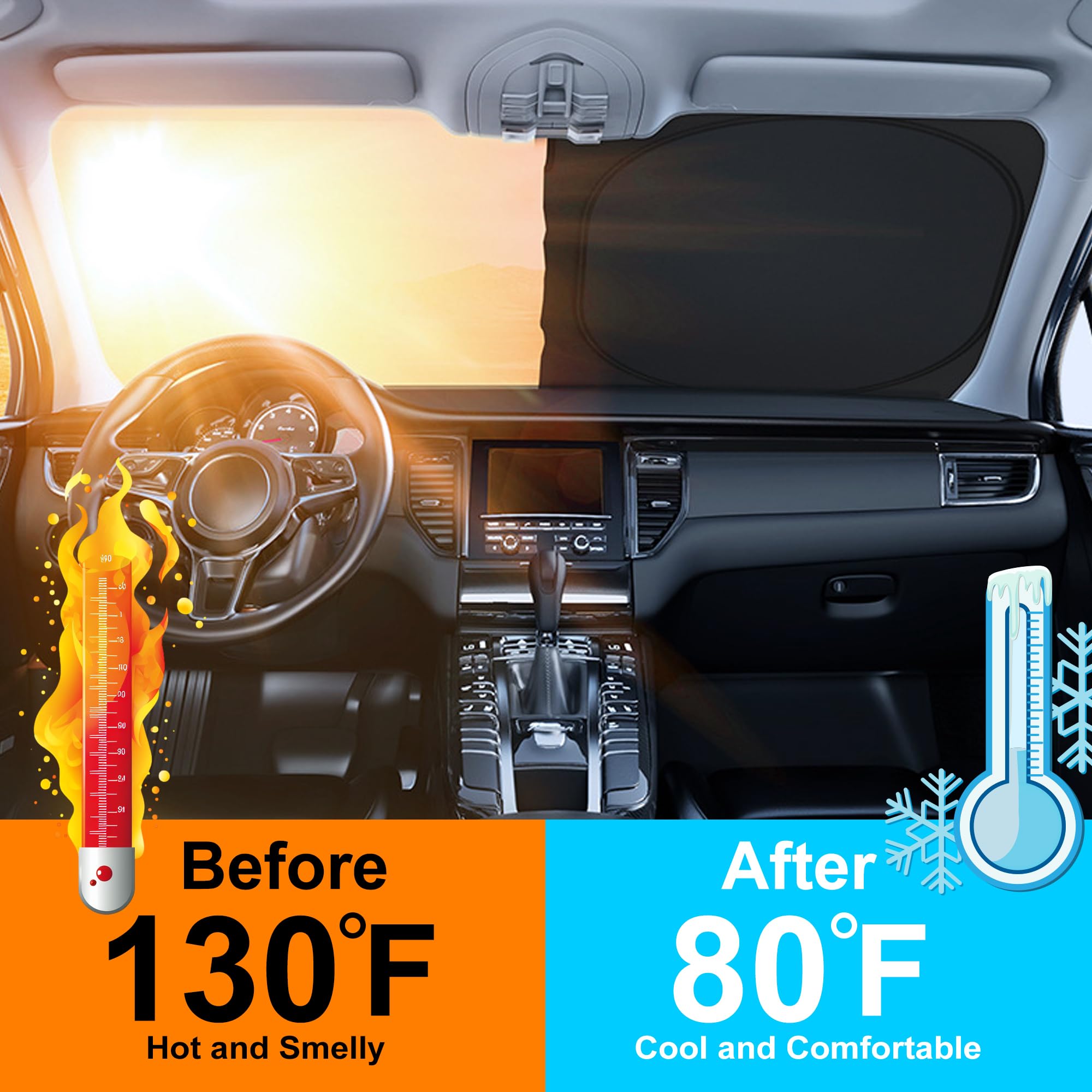 Windshield Sun Shade Foldable Reflective Sunshade Fit For 2018-2022 Honda Accord Sedan Accessories Sun Visor Heat Protection Kee