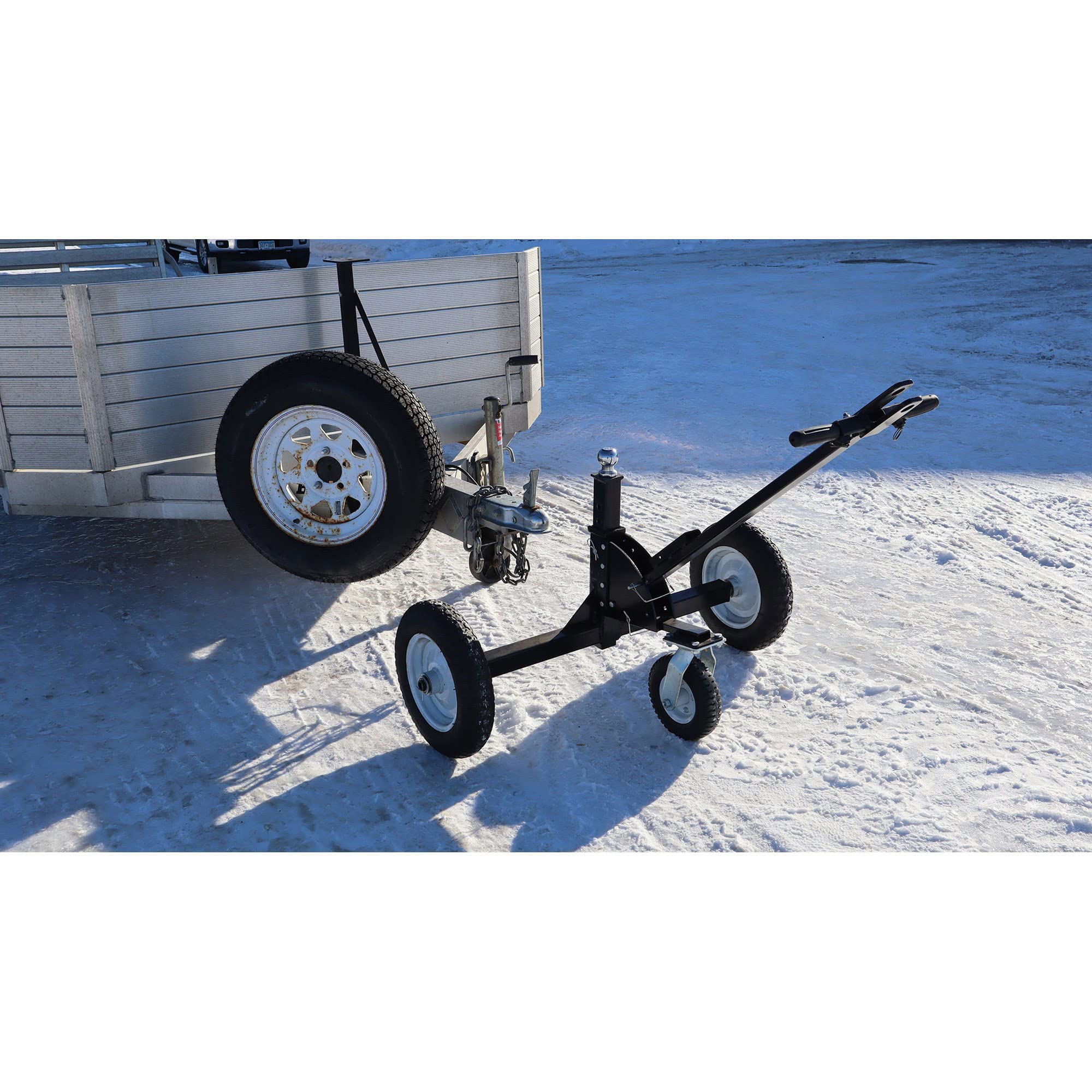 Tow Tuff Tmd-1000Catv Adjustable Steel 1000 Pound Heavy Duty Trailer Dolly With Flat Free Tires, 10 Inch Caster, And 2 Inch Trai