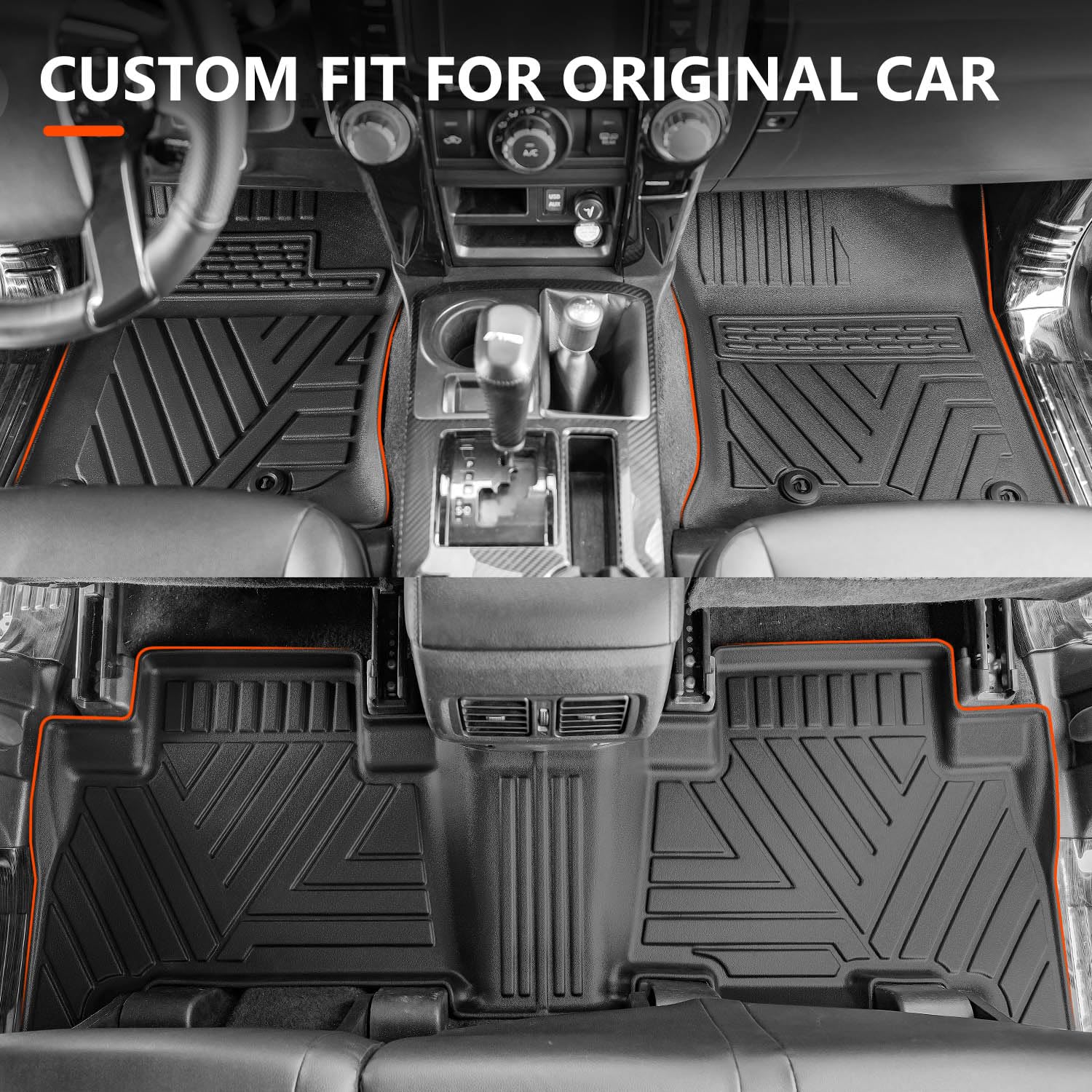 Powoq Floor Mat Compatible With 13-24 Toyota 4Runner Trunk Mat Backrest Mat Replacement For 2013-2024 Toyota 4Runner Accessories