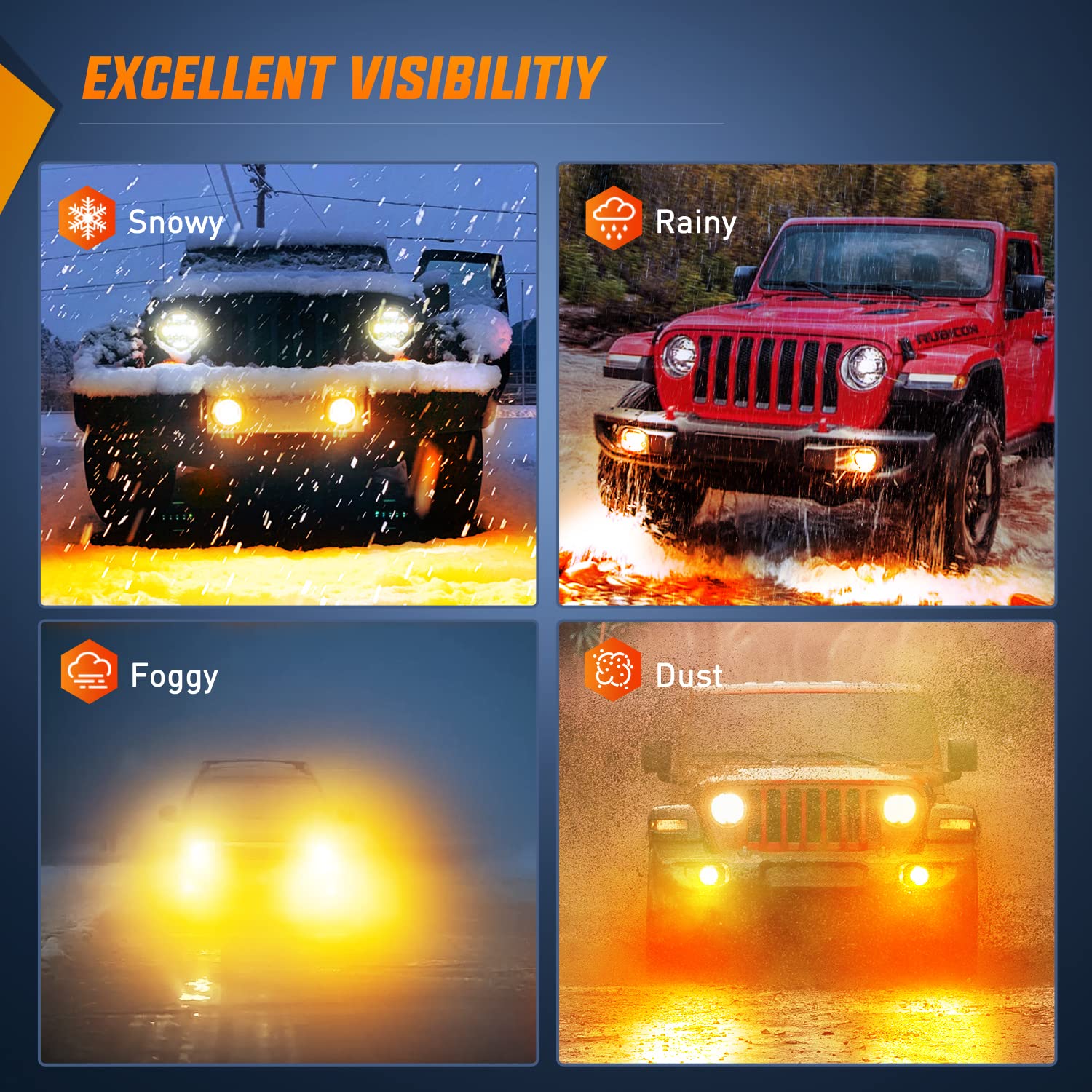 Nilight 2Pcs 7 Inch Led Halo Headlights W/Turn Signal Amber White Drl High Low Beam Round Headlamp For 2007-2018 Wrangler Jk Jku