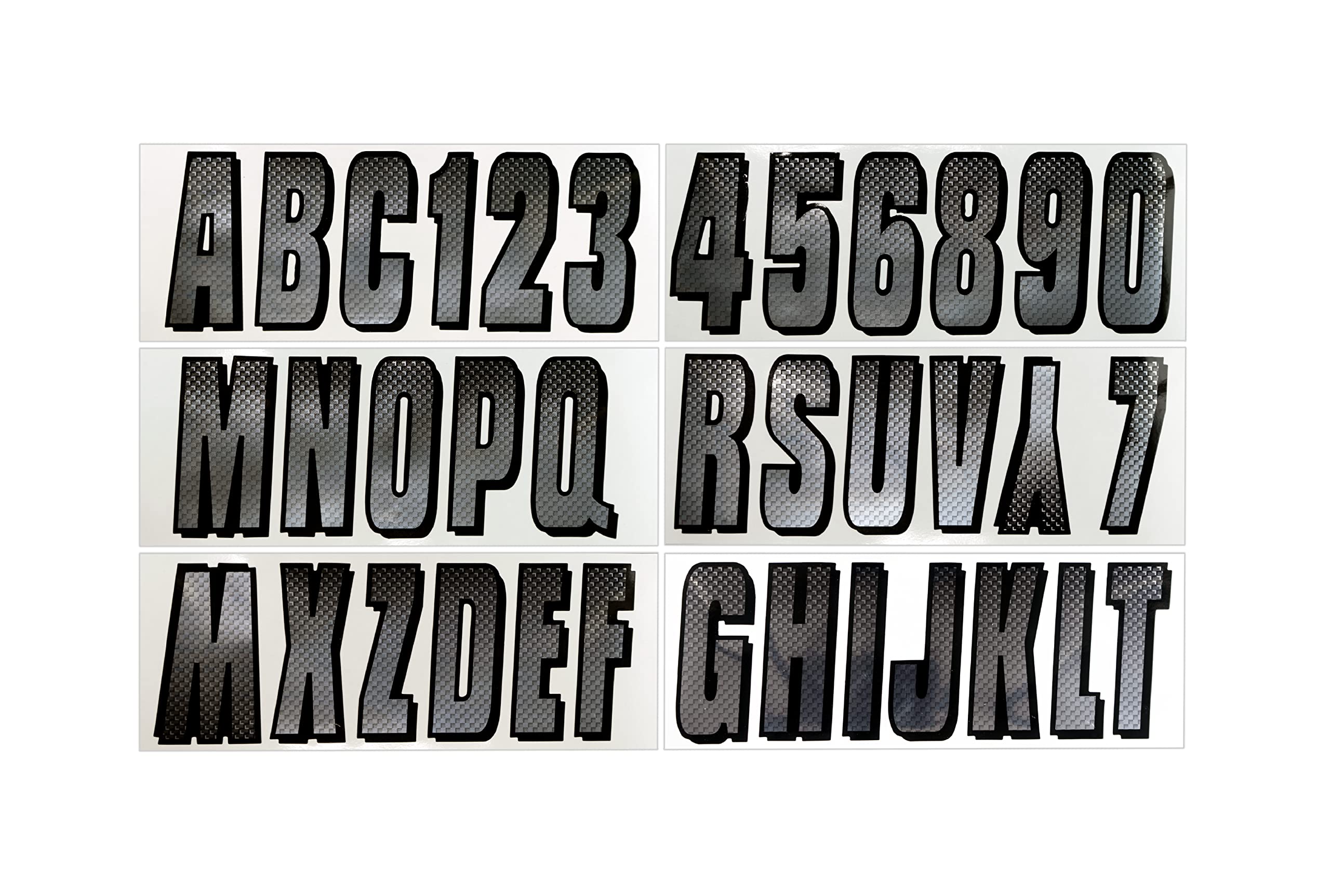 Hardline Products Series 300 Factory Matched 3-Inch Boat & Pwc Registration Number Kit, Chrome/Black,Chbkg300