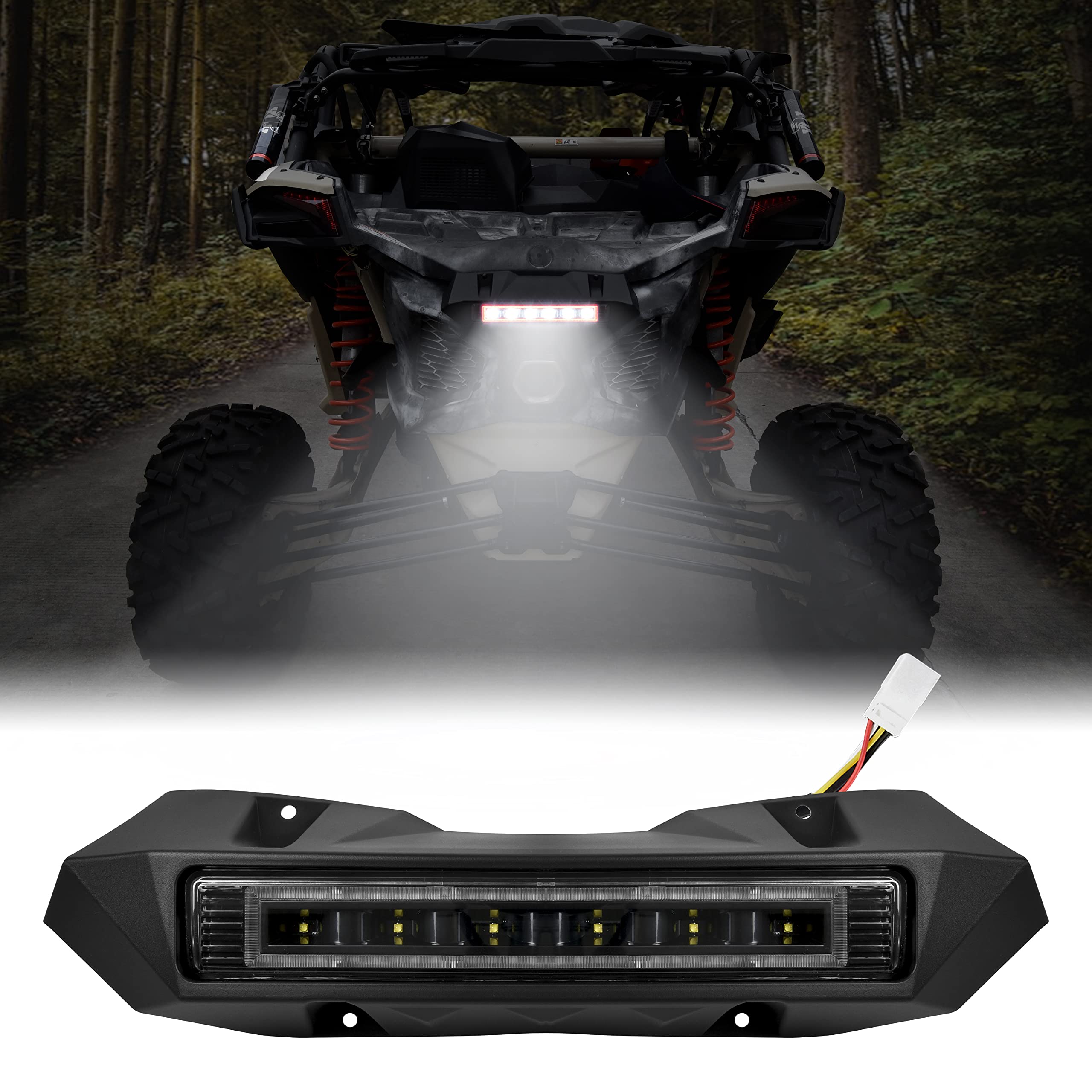 Sautvs Led Rear Center Accent Tail Light Kit For Can-Am Maverick X3, Led Auxiliary Light Rear Lamp Brake Stop Taillight Assembly