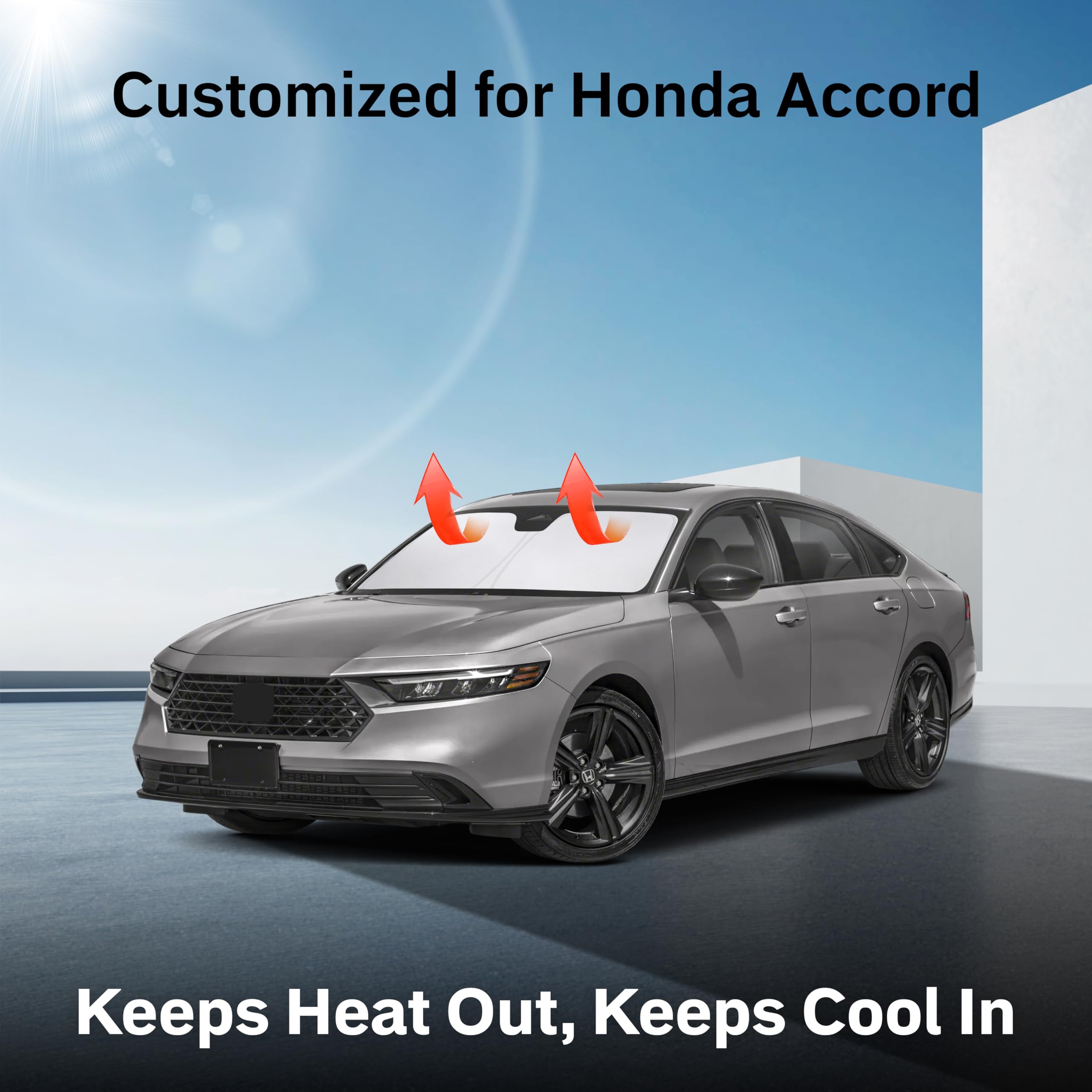 For Honda Accord 2018-2024 2025 Car Windshield Sunshade-Econour 240T Polyester Material Cars Sun Visor Reflector - Blocks Uv Ray
