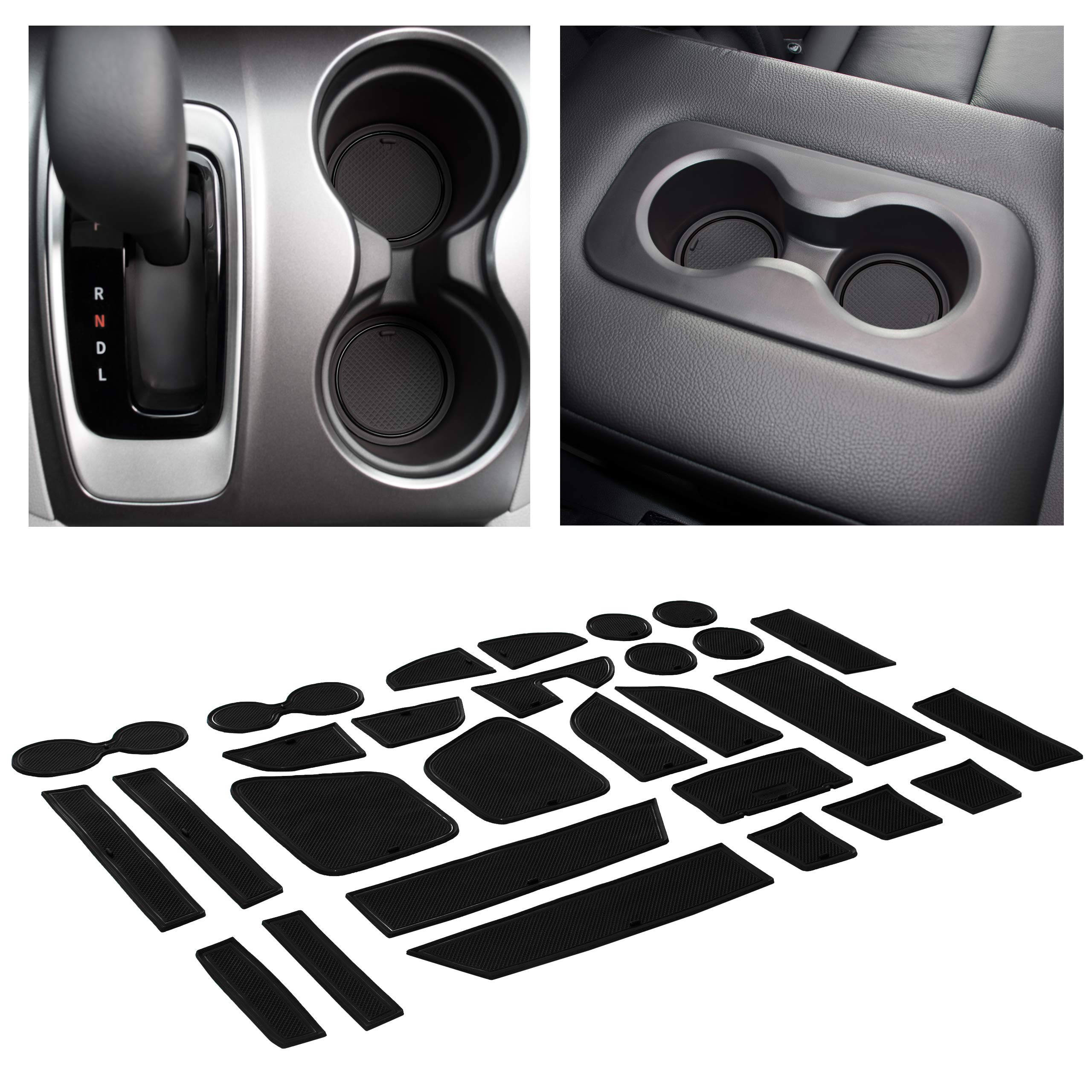 Cupholderhero Fits Honda Passport 2017-2024 Accessories - Premium Custom Non-Slip Anti-Dust Cup Holder Inserts, Center Console L