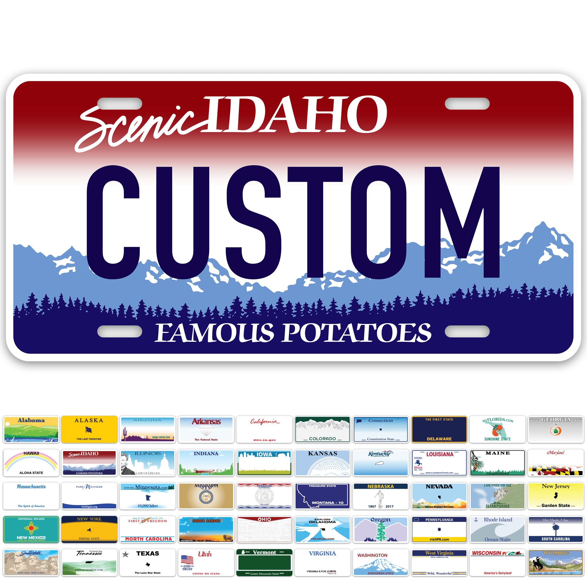Custom Idaho License Plate, Personalized License Plates For Car, 6X12 Inch, Rust-Free Fade Resistant Aluminum, Usa Made By My Si