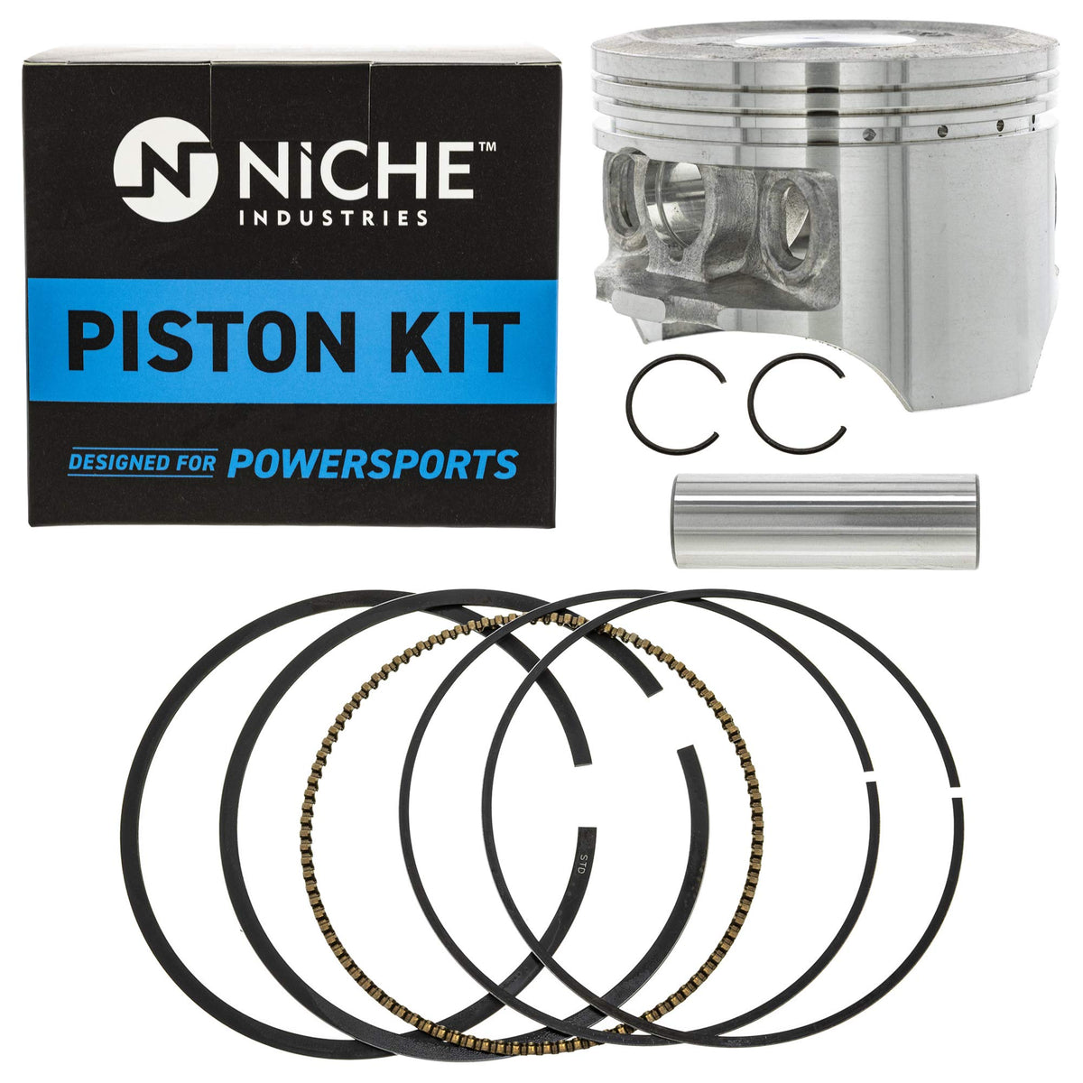 8Ten Niche Stock Piston Kit For Honda Rancher 350 Trx350Fm Trx350Fe 13101-Hn5-670 (Gray)