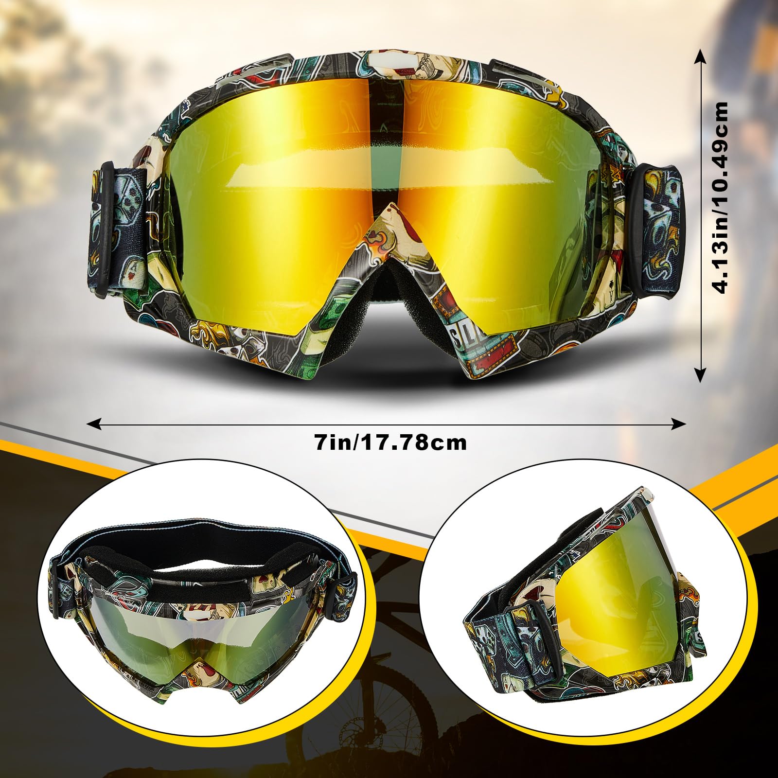 Dunzy 8 Pairs Dirt Bike Goggles Motorcycle Goggles Atv Motocross Riding Offroad Goggles For Adults Men Women