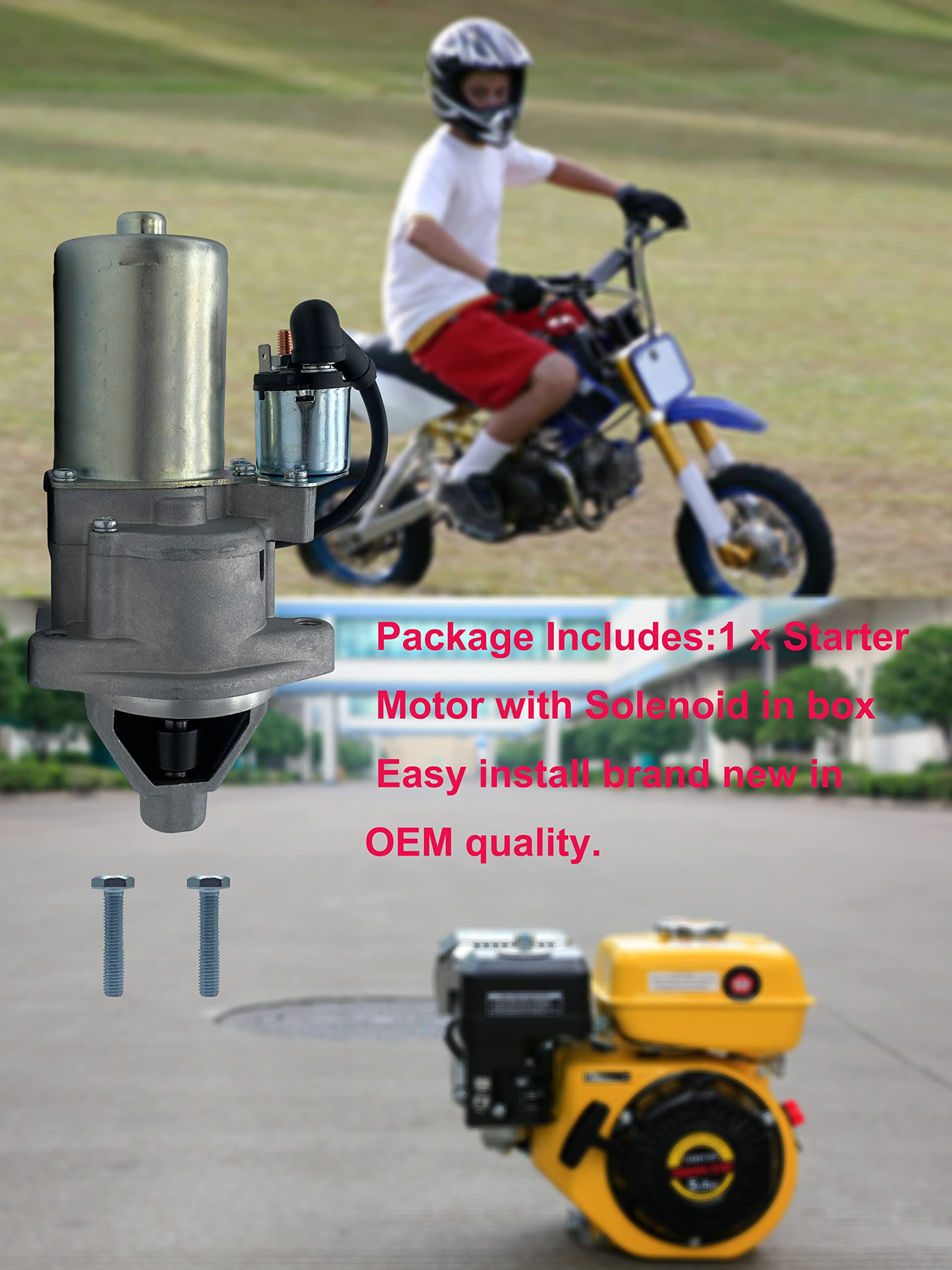 Gx340 Gx390 Starter Motor W/Solenoid For Honda Electric Start Toro Dingo 11-13Hp 128000-2750, 31210Zb80130, 31210Ze3013, 31210Ze30130, 31210-Ze3-023, Db5B6, Db5B8, Snd0288, 41052044