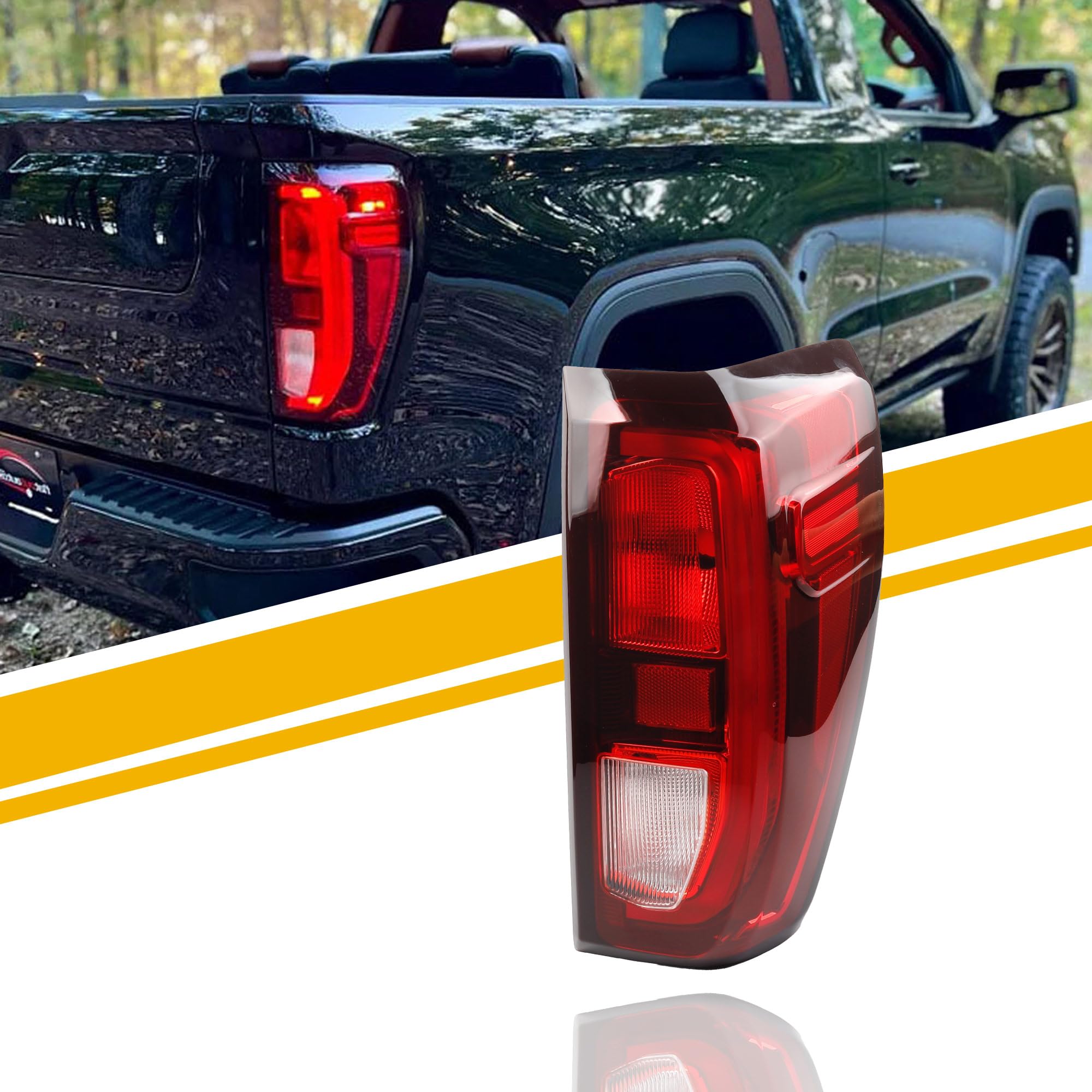 Dasbecan Right Passenger Side Tail Light Assembly Rear Lamp Halogen Type Compatible With 2019-2023 2024 Gmc Sierra 1500/2500 Hd/