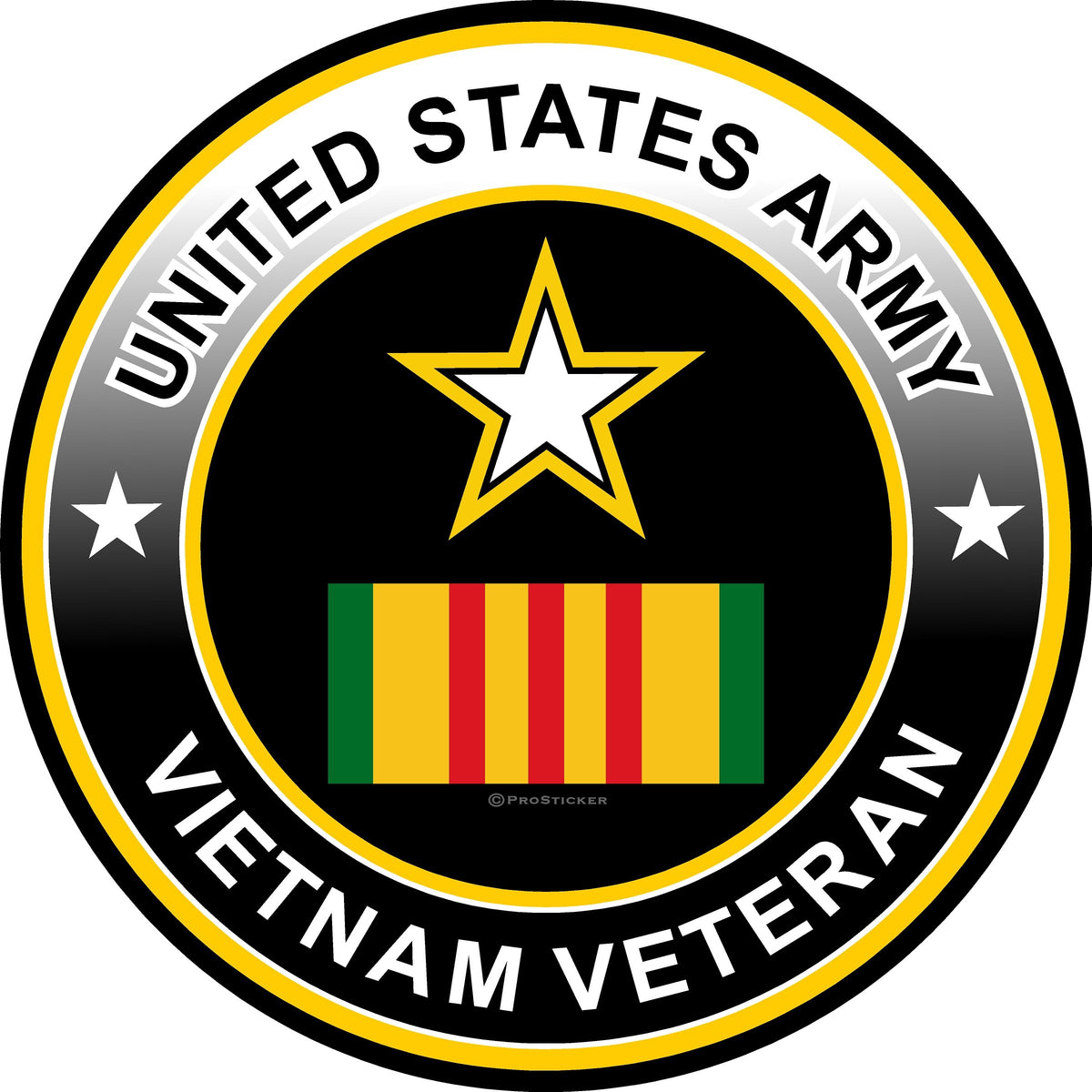 ProSticker 1069 (One) 4' Military Series United States Army Vietnam Veteran Decal Sticker