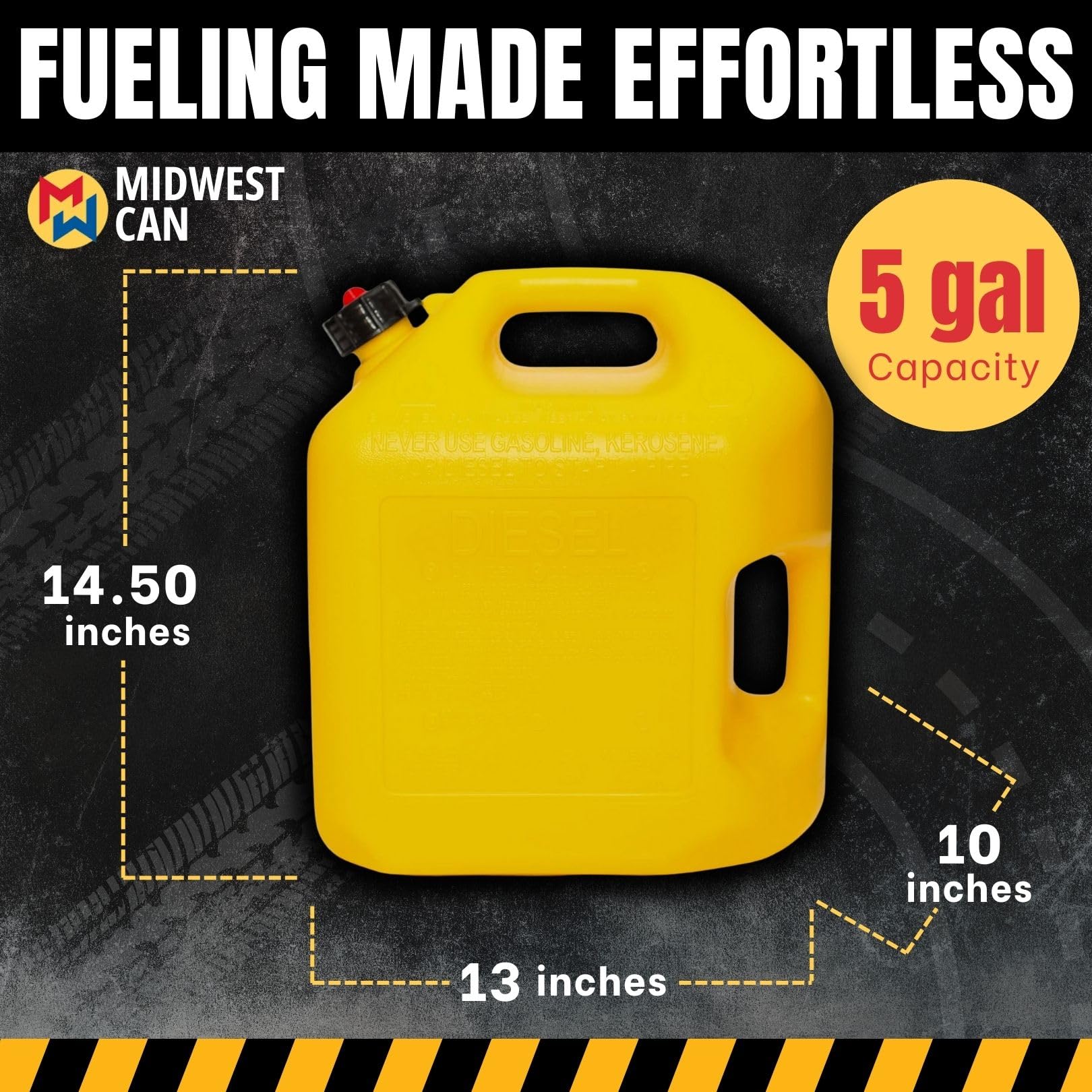 Midwest Can 8610 Diesel Can - 5 Gallon Capacity