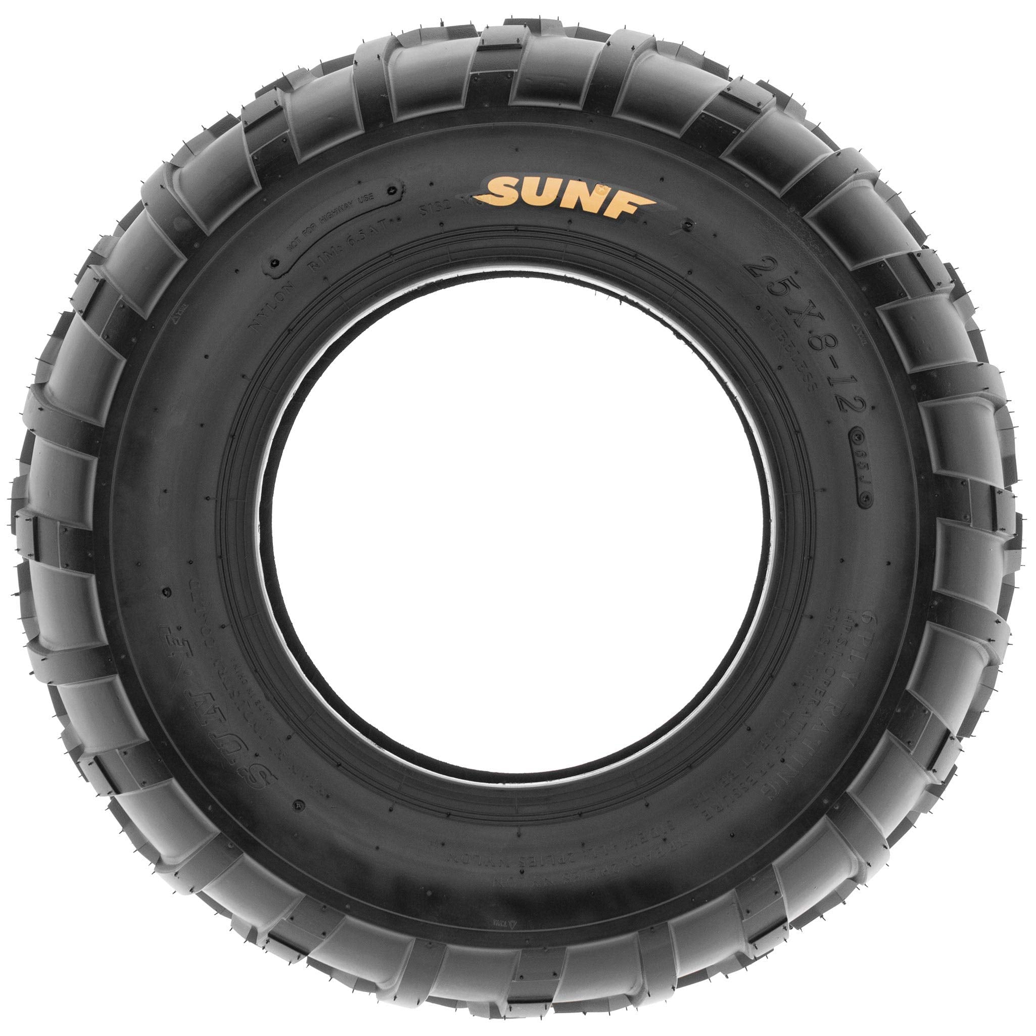 Pair of 2 SunF 25x8-12 AT-XC ATV/UTV Off-Road Tires, 6PR, Directional Knobby Tread | A010