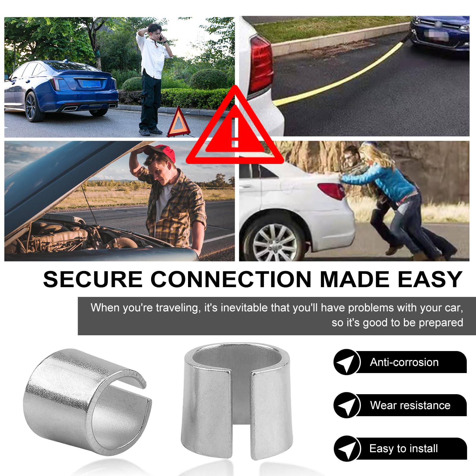 Wevdn 4 PCS Battery Post Shim Lead, Pure Lead Battery Terminal Adapter for Positive & Negative Post, Automotive Battery Terminal