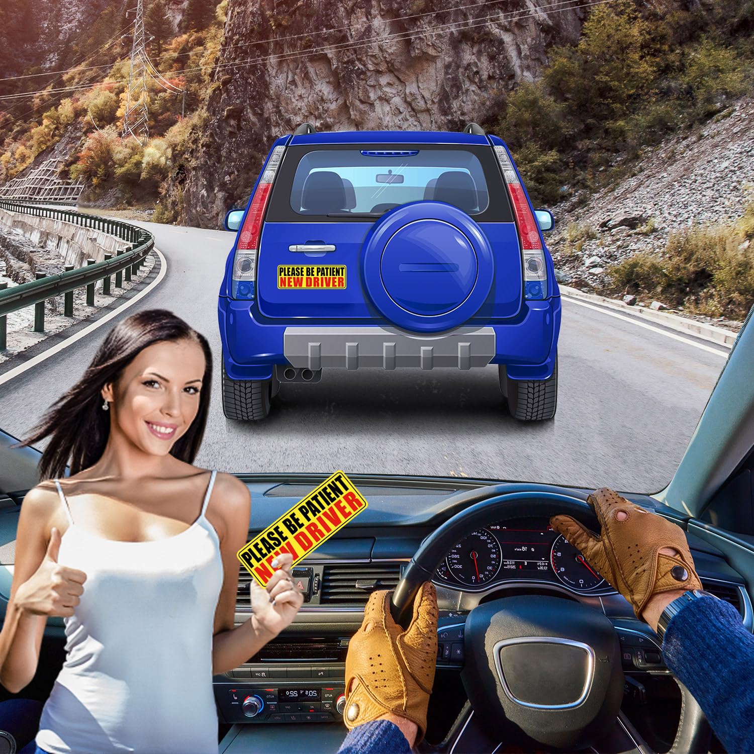 Psler 4 Pcs New Driver Magnet For Car - Student Driver Car Magnet Funny Safety Warning Magnetic Reflective Reusable Signs For Te