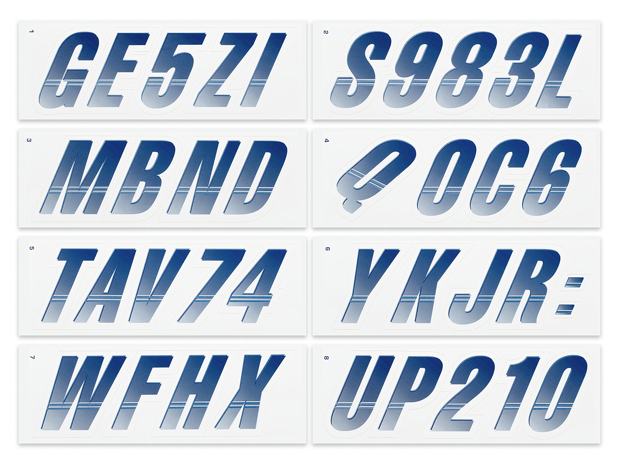 Stiffie Techtron Navy/White 3 '' Boat & Pwc Registration Decals  Numbers Letters Stickers