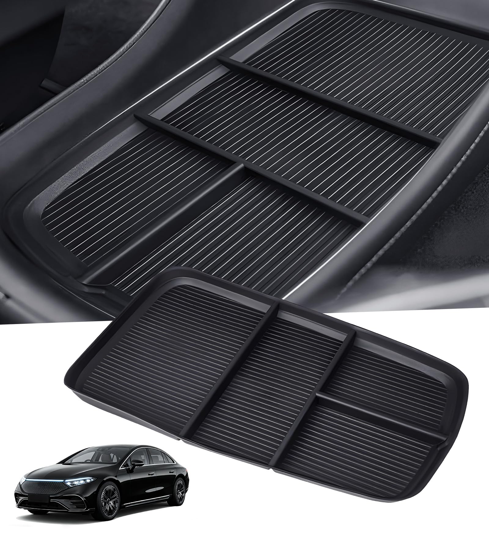 Katorn Lower Center Console Organizer Storage Tray for Mercedes Benz EQS 450+ 400 580 AMG SUV/EQE 350 350+ 500, Interior Accesso